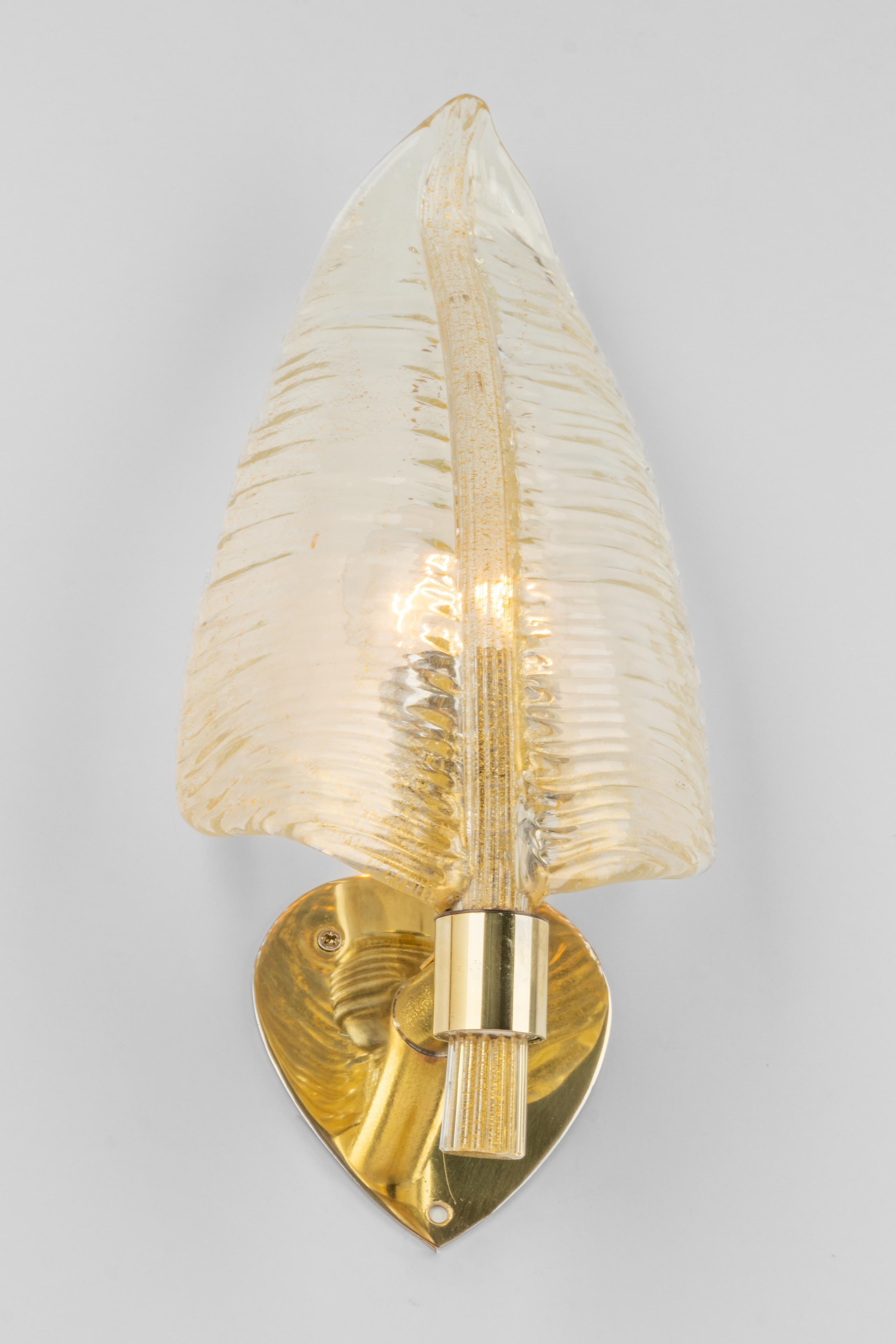 Late 20th Century Single Large Murano Glass Wall Sconce by Barovier & Toso, Italy, 1970s