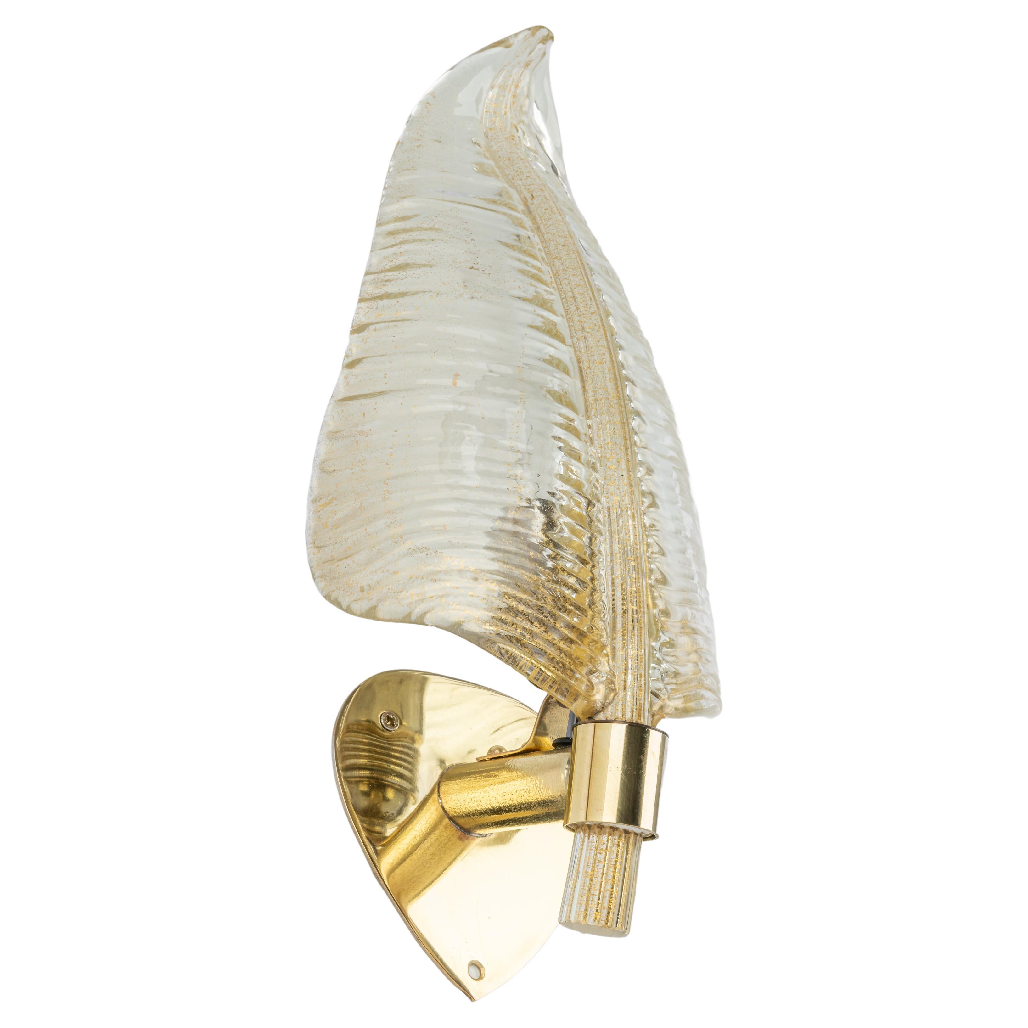 Single Large Murano Glass Wall Sconce by Barovier & Toso, Italy, 1970s