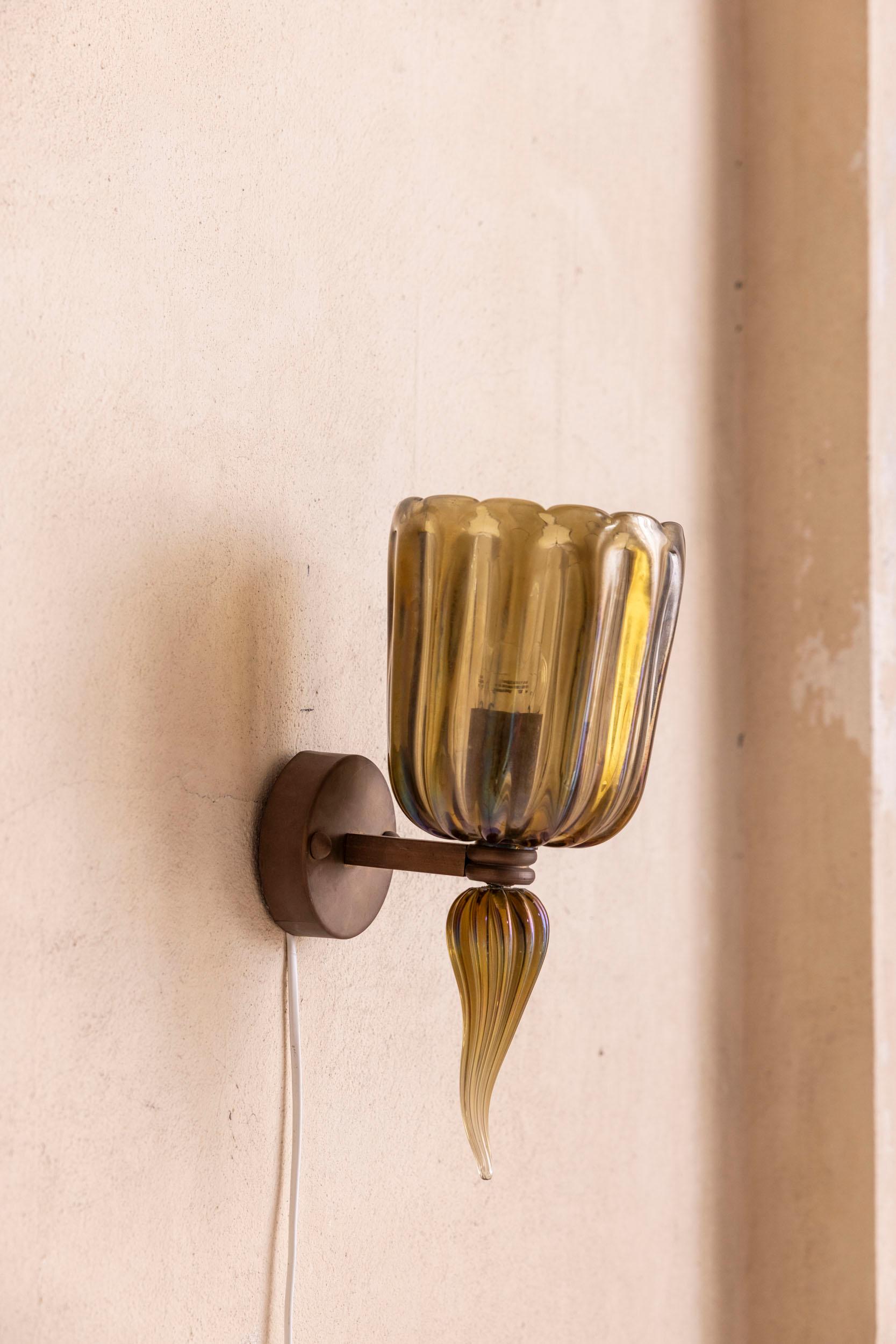 Single large Murano sconce by Seguso, Italy 1950 For Sale 6