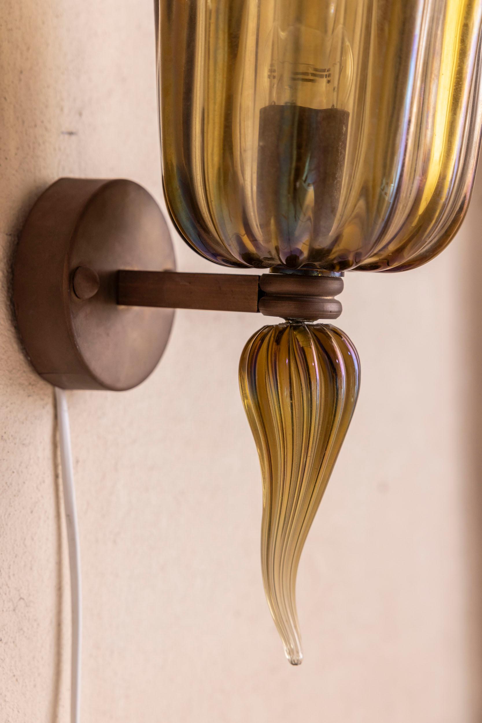 Single large Murano sconce by Seguso, Italy 1950 For Sale 7