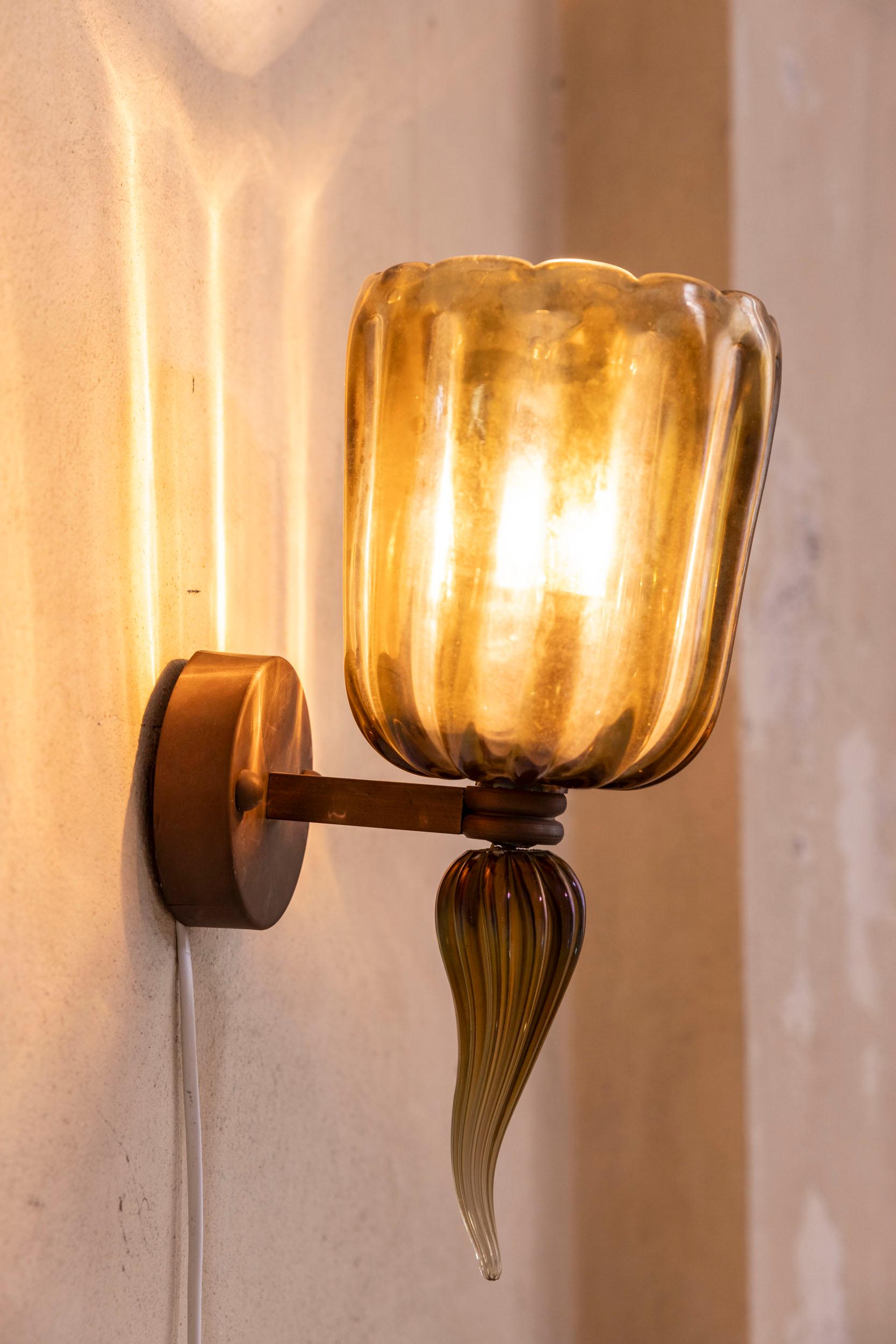 Mid-20th Century Single large Murano sconce by Seguso, Italy 1950 For Sale