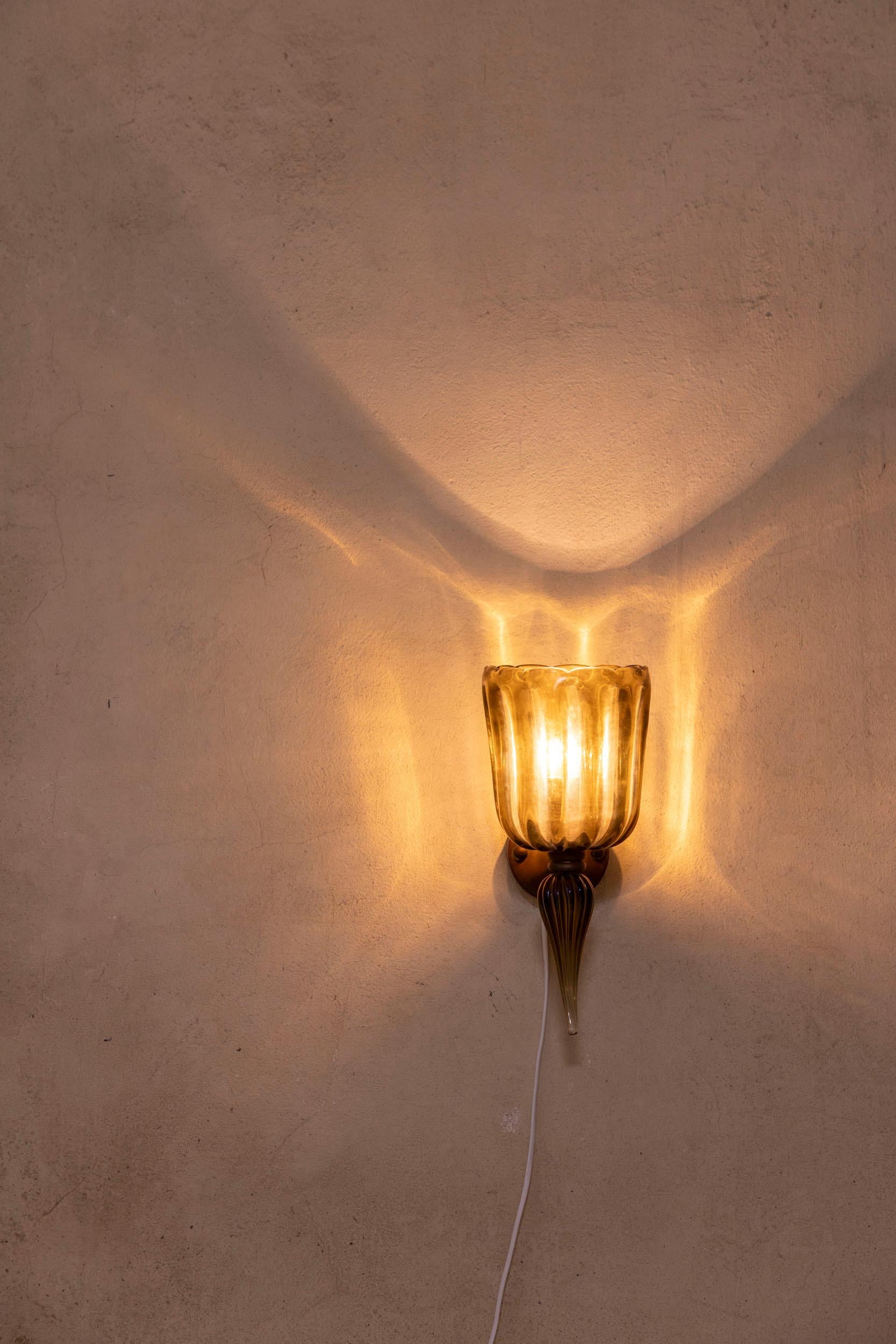 Single large Murano sconce by Seguso, Italy 1950 For Sale 1