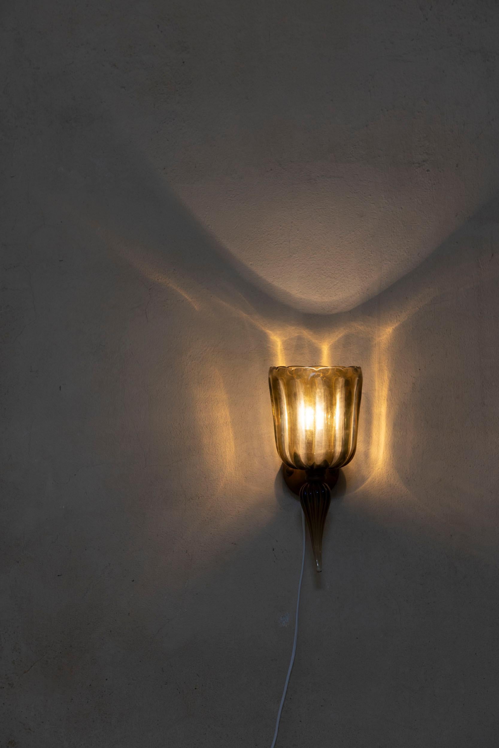 Single large Murano sconce by Seguso, Italy 1950 For Sale 2