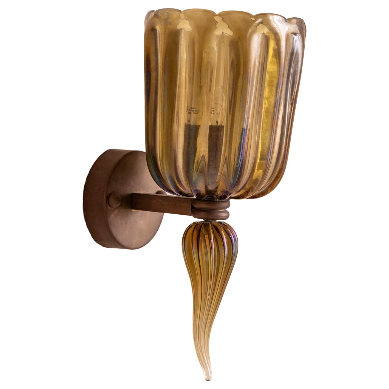 Single large Murano sconce by Seguso, Italy 1950 For Sale