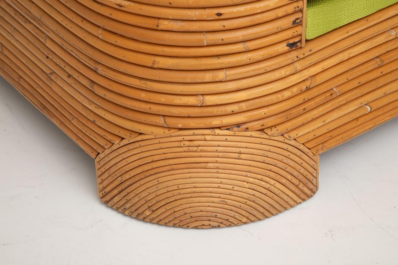 Sillón individual grande de bambú partido, años 70 Moderno orgánico en venta
