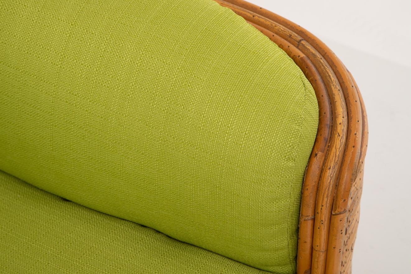Sillón individual grande de bambú partido, años 70 en Excelente estado para la venta en Miami, FL
