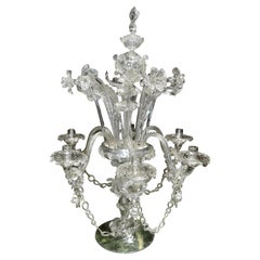 Vintage Single Large Venetian Glass Candelabra