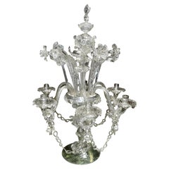 Single Large Venetian Glass Candelabra