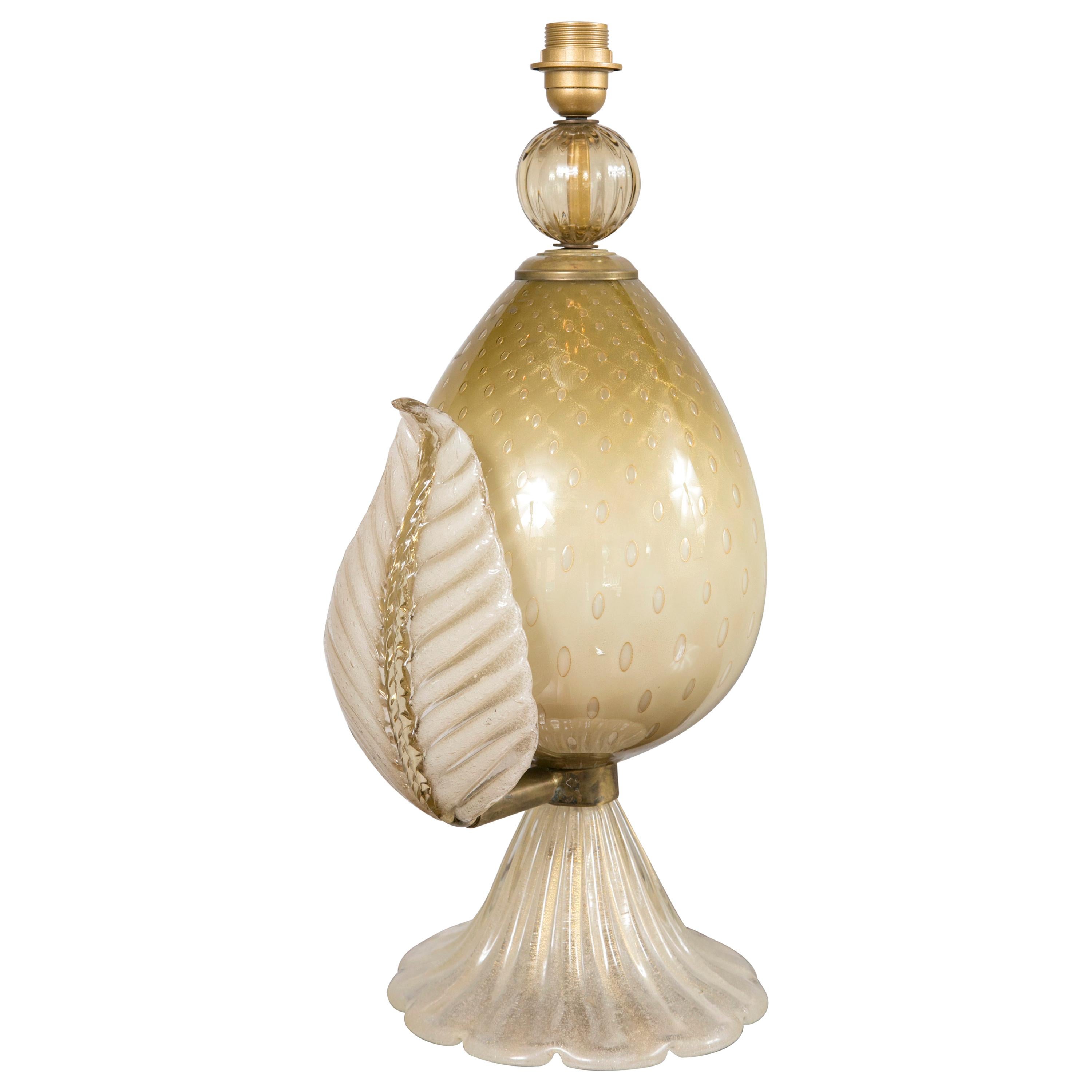 Single Large Vintage Murano Deco Style Lamp by Seguso For Sale