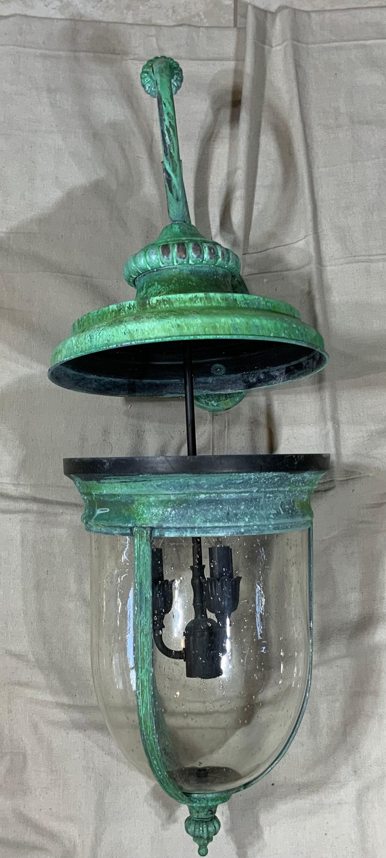 Brass Single Large Vintage Pair of Handcrafted Wall-Mounted Copper-brass Lantern