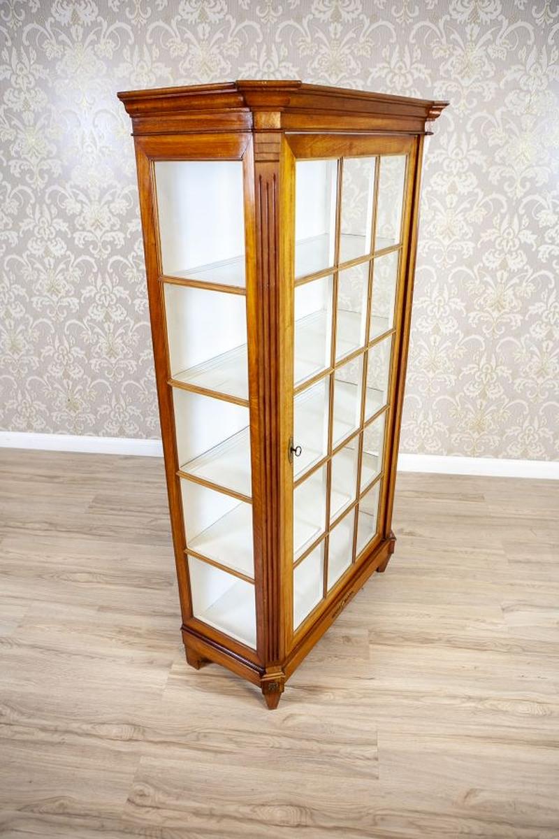 Laiton Vitrine en hêtre à un seul battant du milieu du 20ème siècle. 20ème siècle en vente