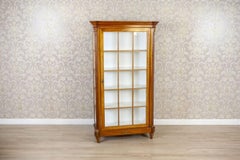 Single-Door Beech Display Cabinet, Mid-20th Century
