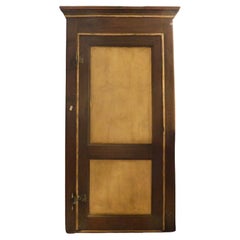 Antique single-leaf doors in walnut, with yellow lacquered panel, Italy