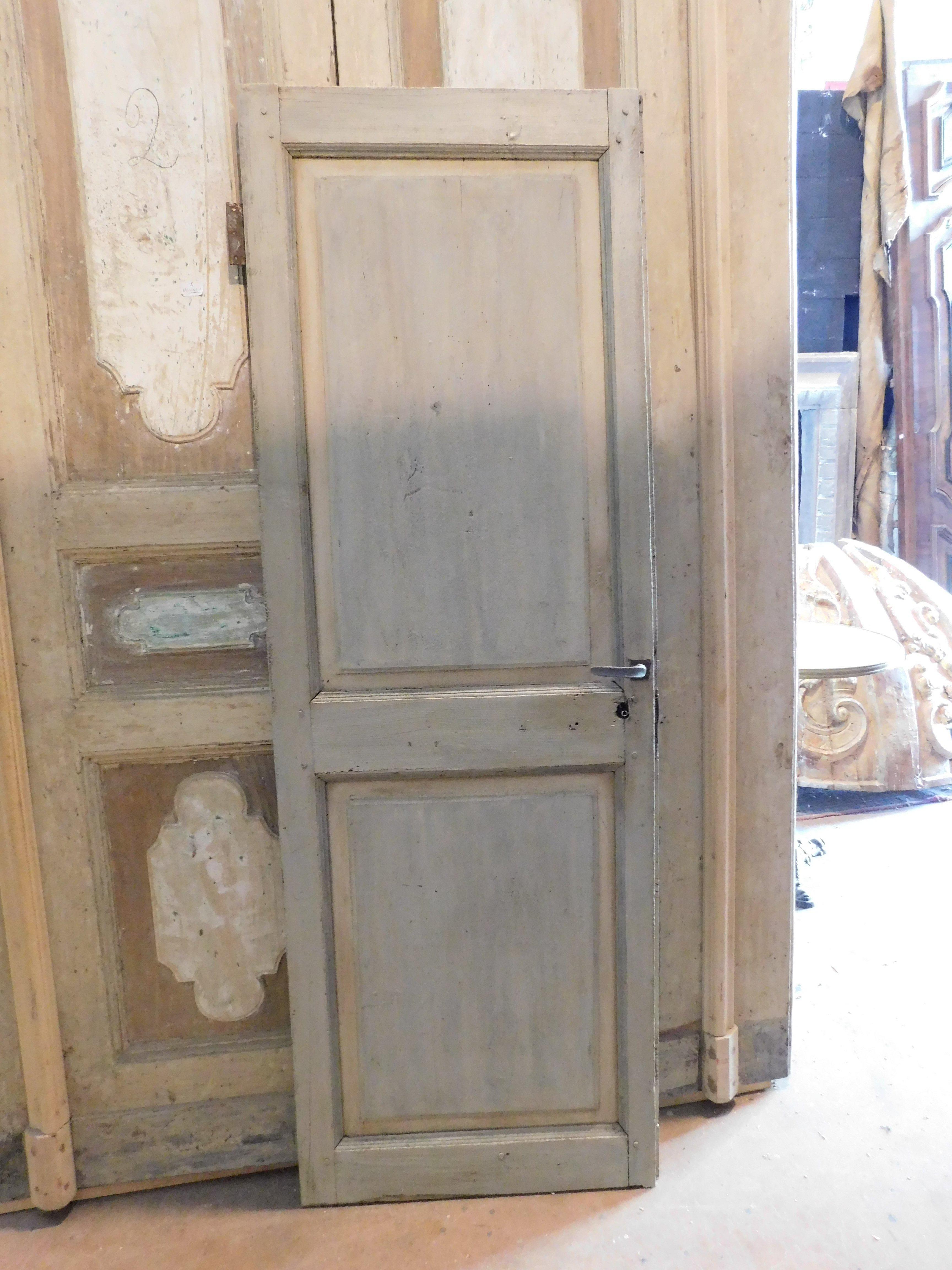 Single-leaf lacquered wooden door, panels painted with landscapes, Italy For Sale 3