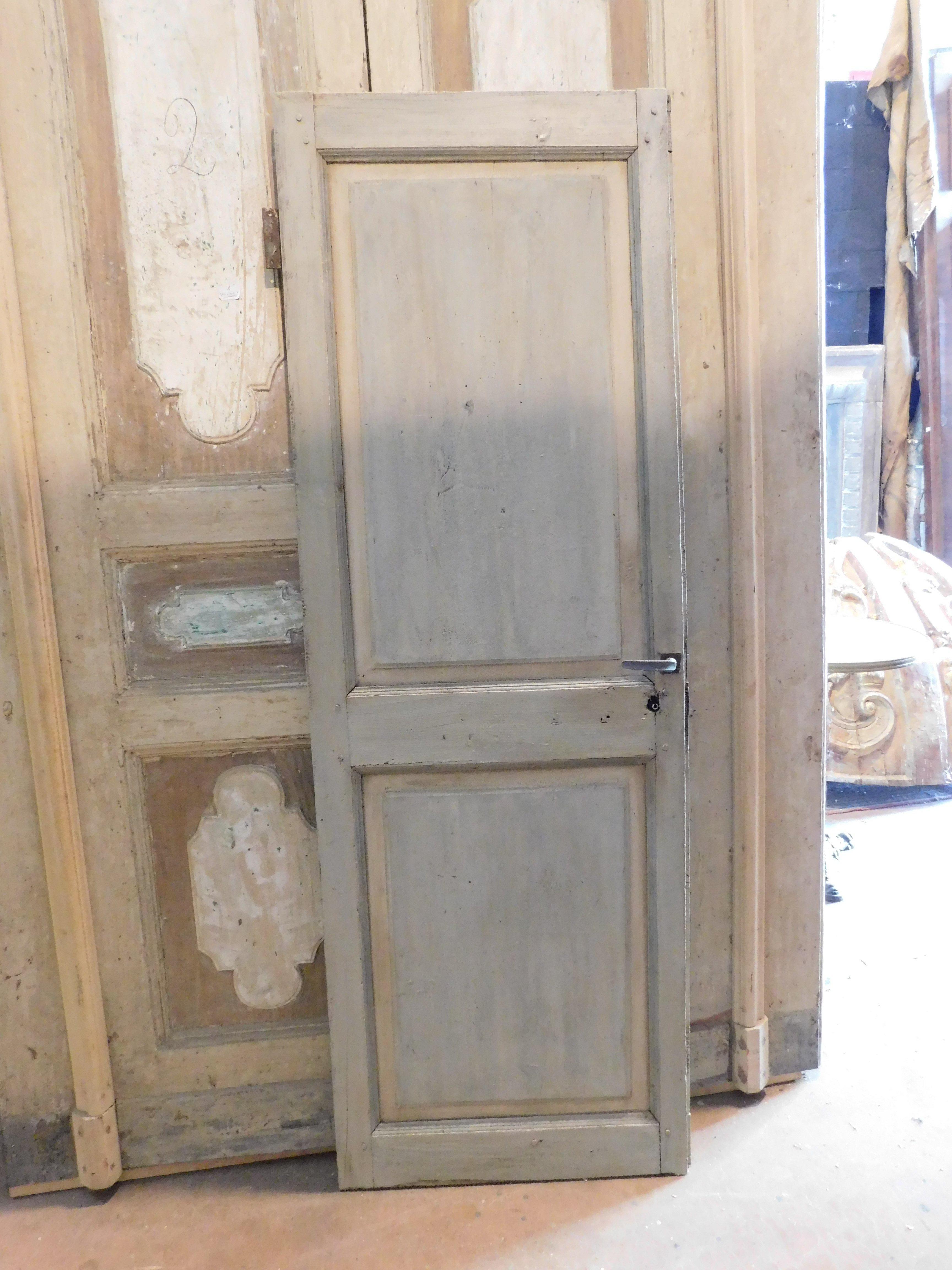 Single-leaf lacquered wooden door, panels painted with landscapes, Italy For Sale 4