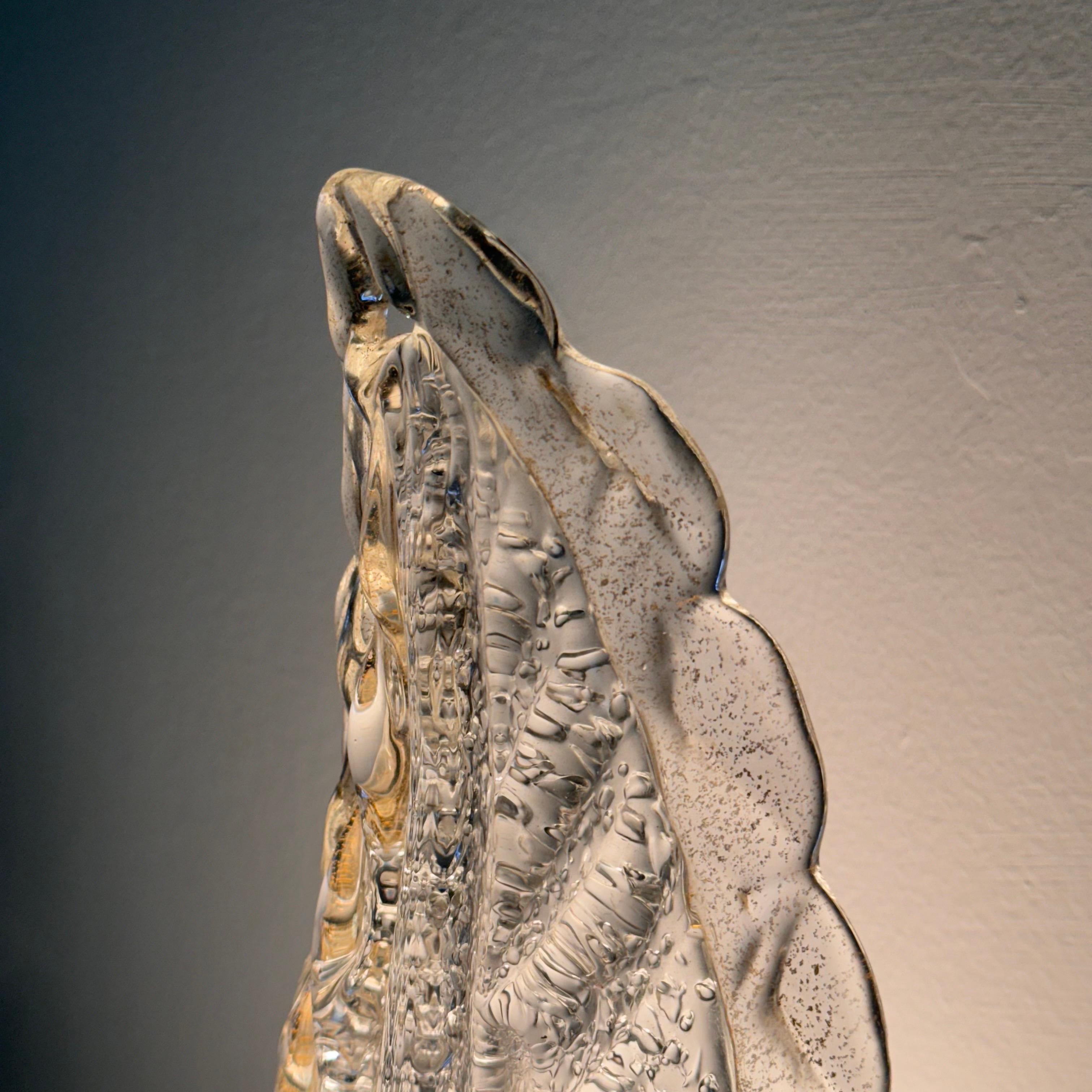 Single Leaf Sconce in Pulegoso Glass with Gold Accents by Barovier & Toso, 1950s For Sale 3