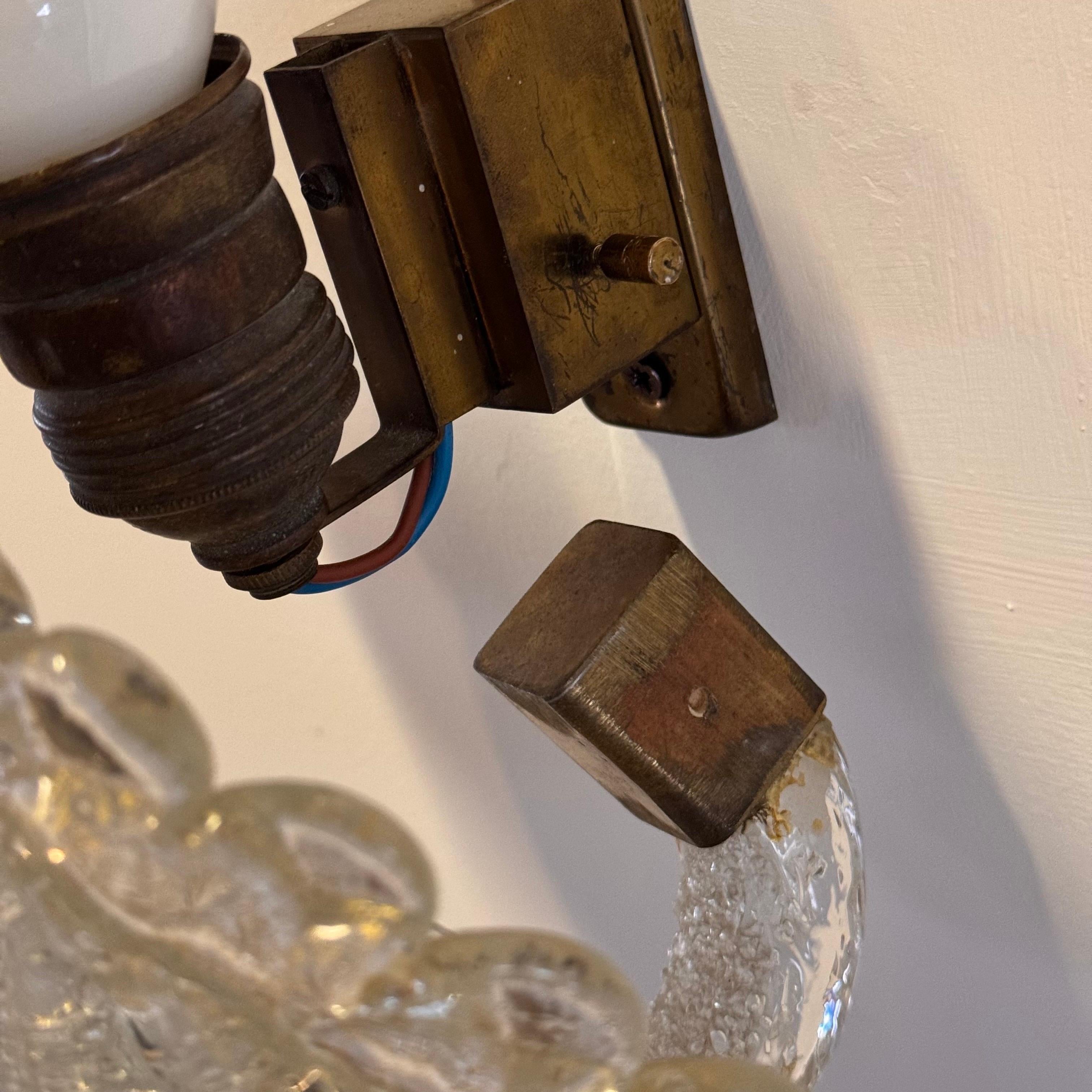 Single Leaf Sconce in Pulegoso Glass with Gold Accents by Barovier & Toso, 1950s For Sale 12
