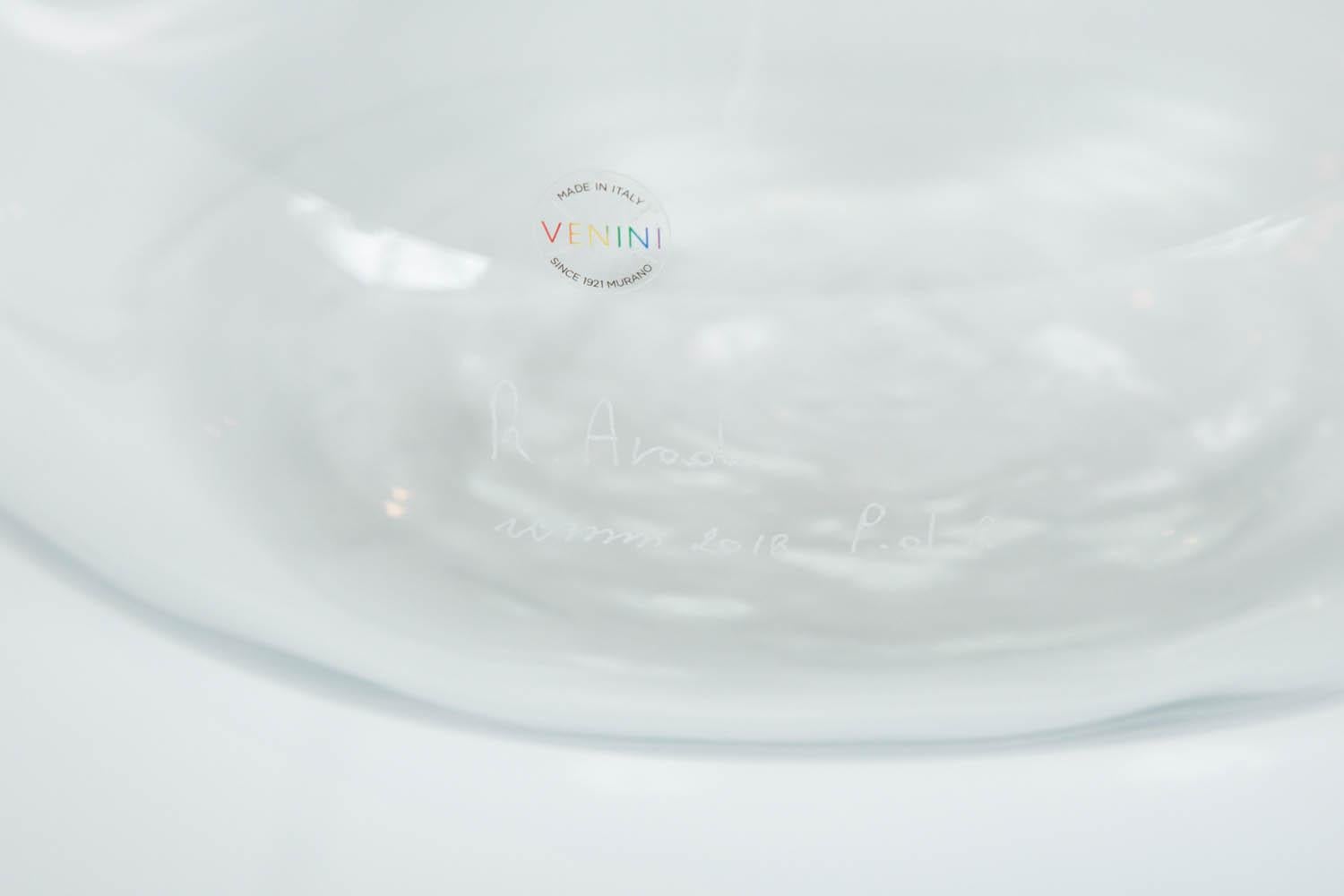 'Single Lens in Violet & Crystal' Unique Art Work by Ron Arad for Venini (Geblasenes Glas)