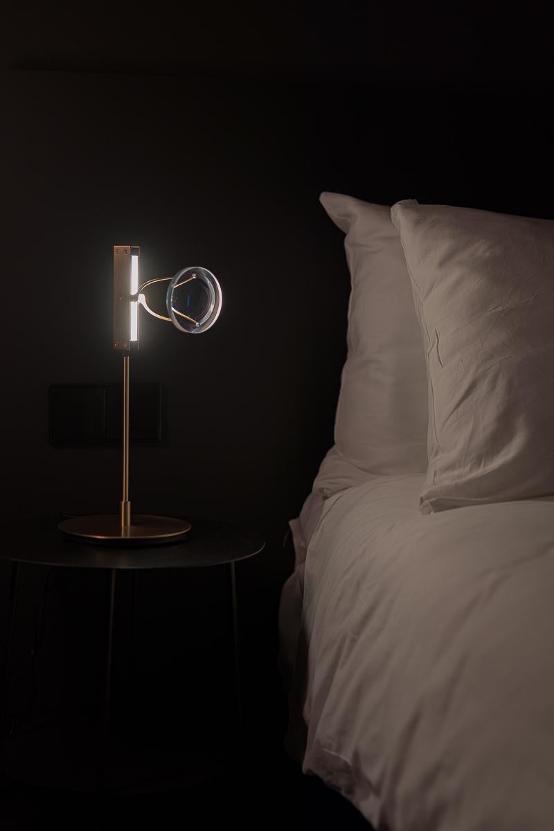 Contemporary Single Lens Table Lamp by Object Density For Sale