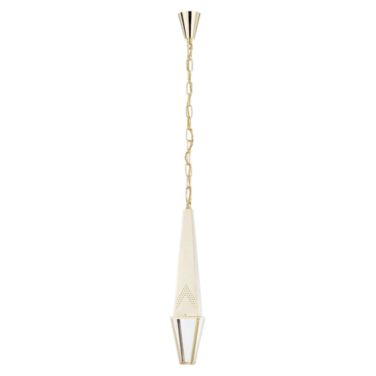 Single-light with Brass Structure Pendant Lamp #2 For Sale