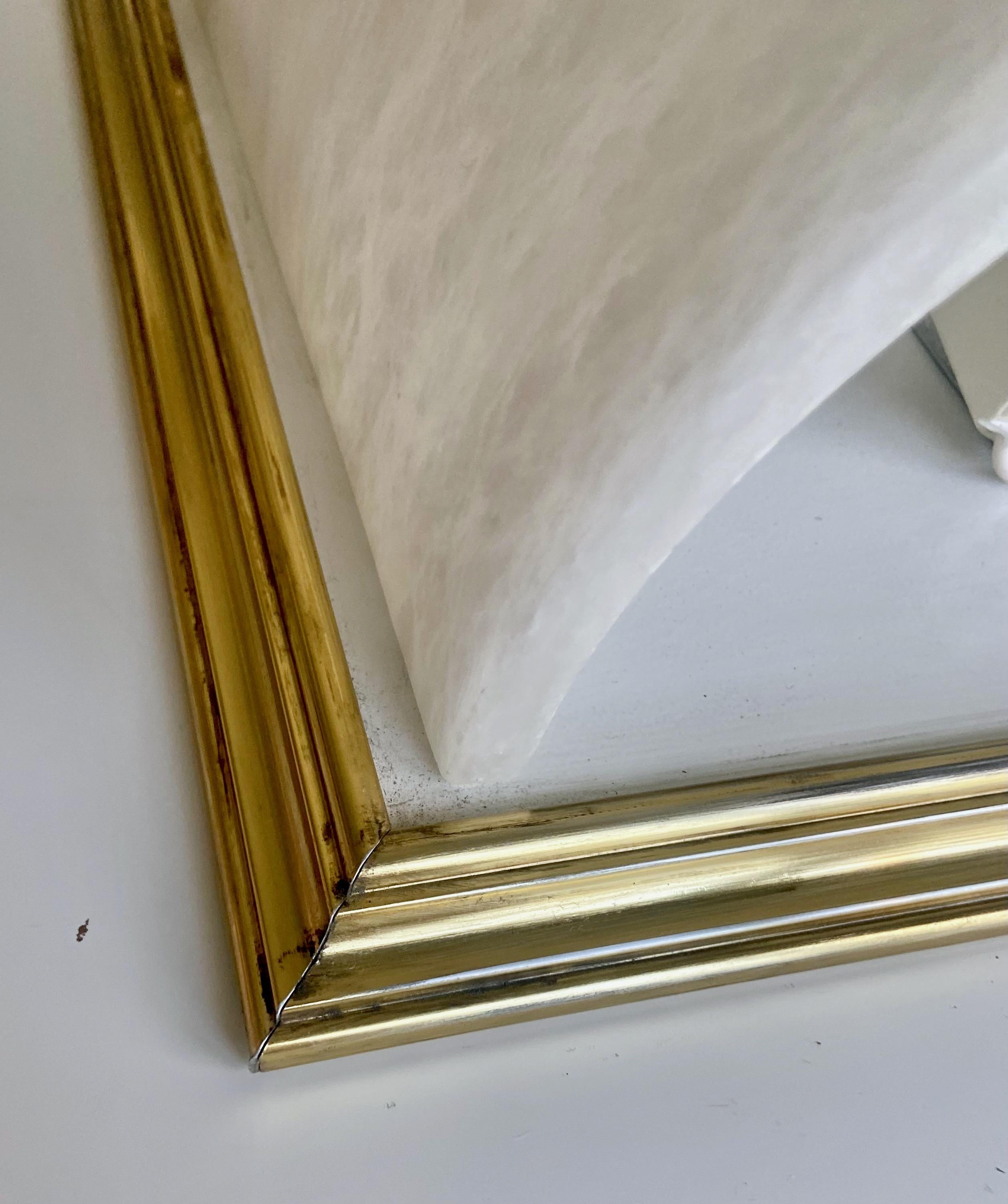 Single Lightolier Alabaster Brass Wall Sconce For Sale 10