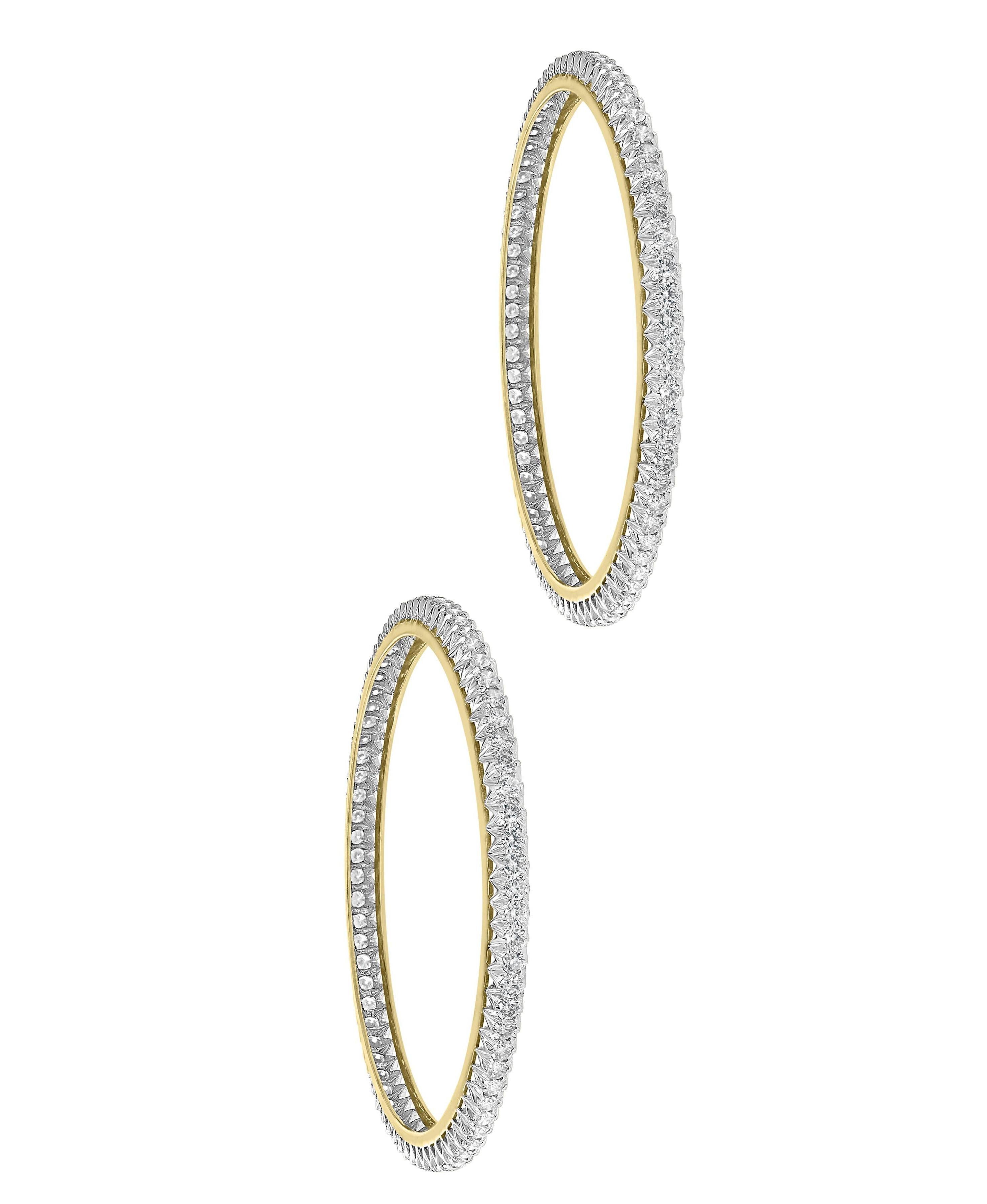 single line diamond bangles