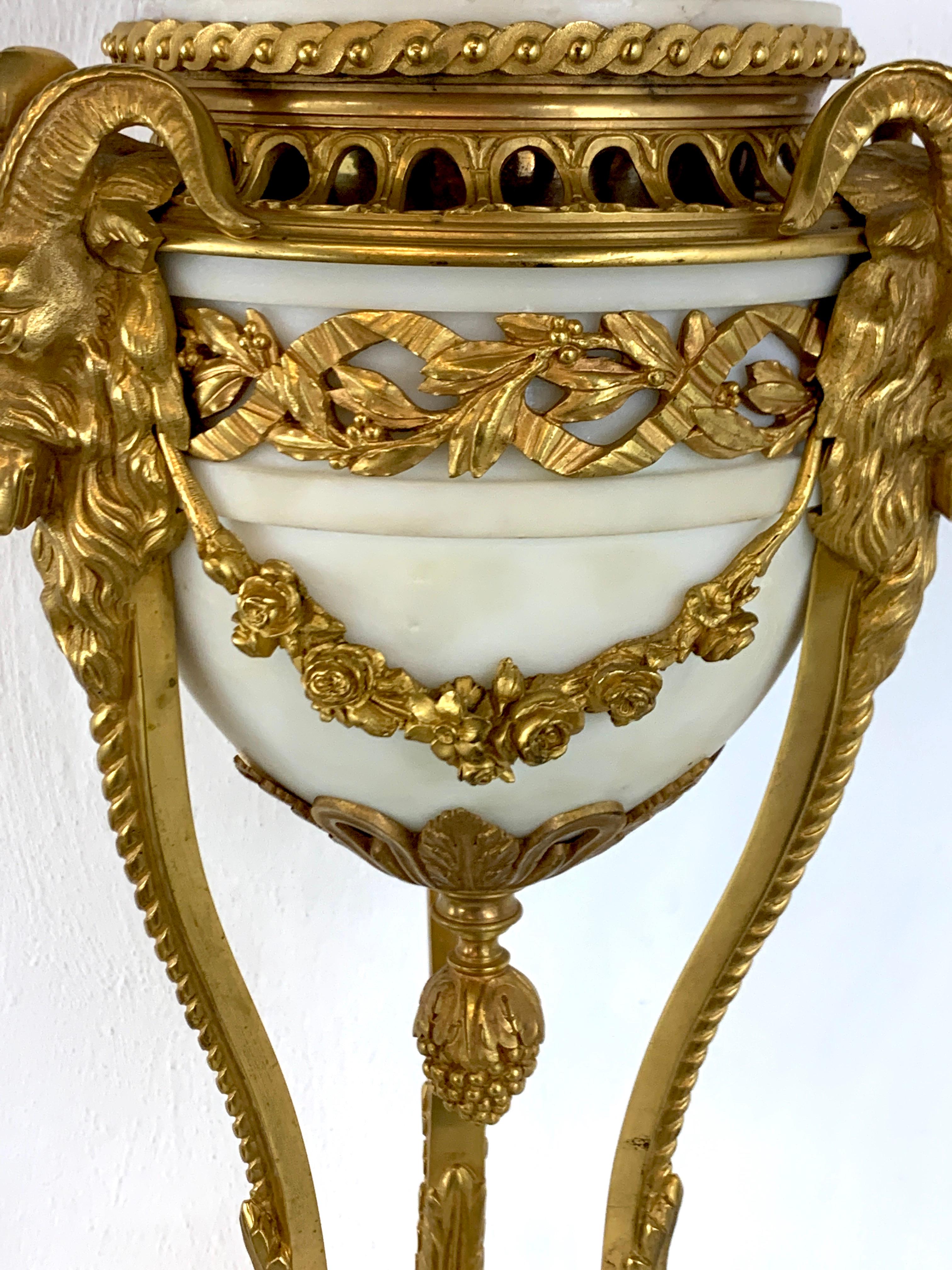 Single Louis XVI Style Ormolu and Marble Neoclassical Cassolette/Urn For Sale 6