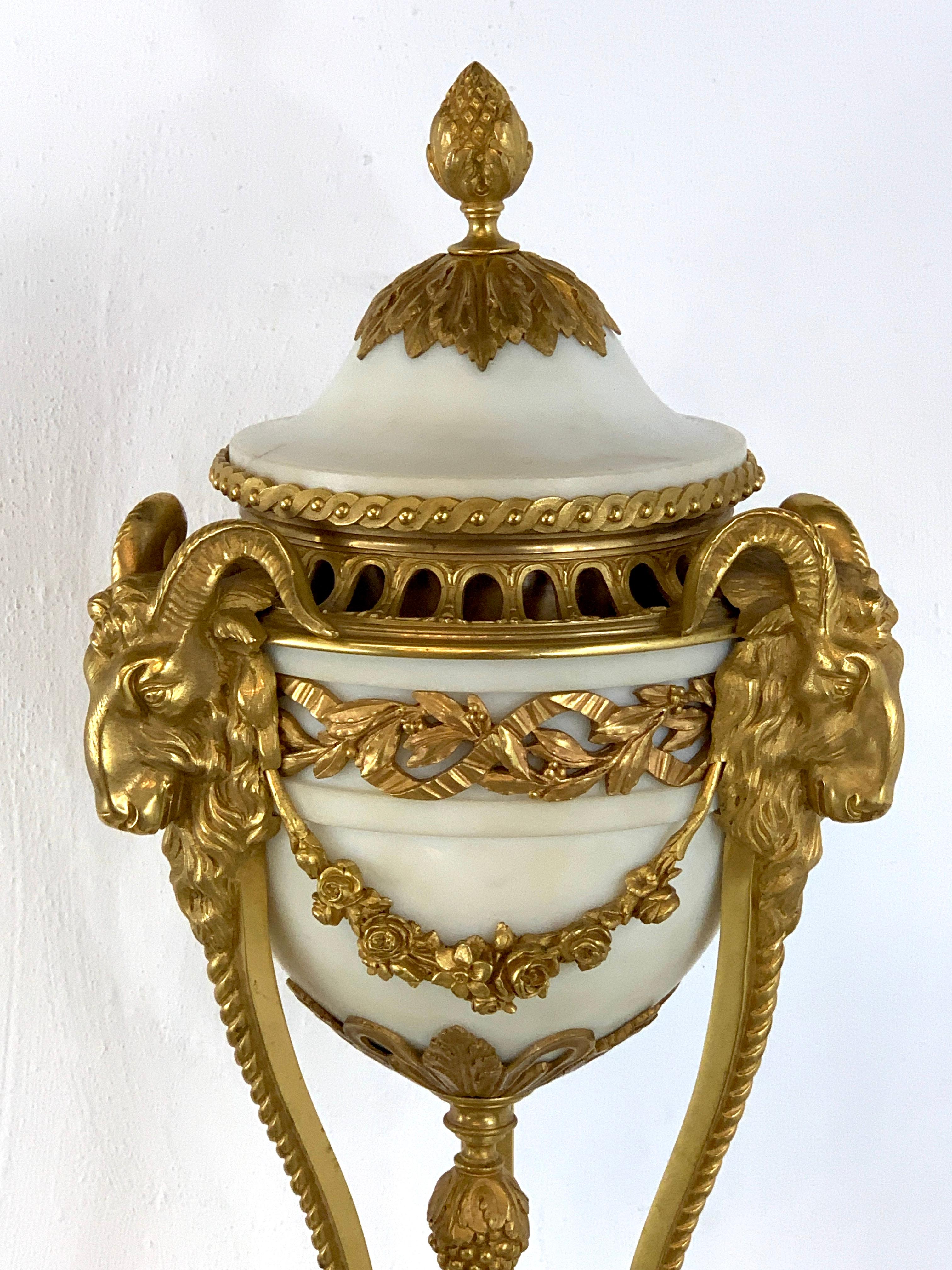 French Single Louis XVI Style Ormolu and Marble Neoclassical Cassolette/Urn For Sale
