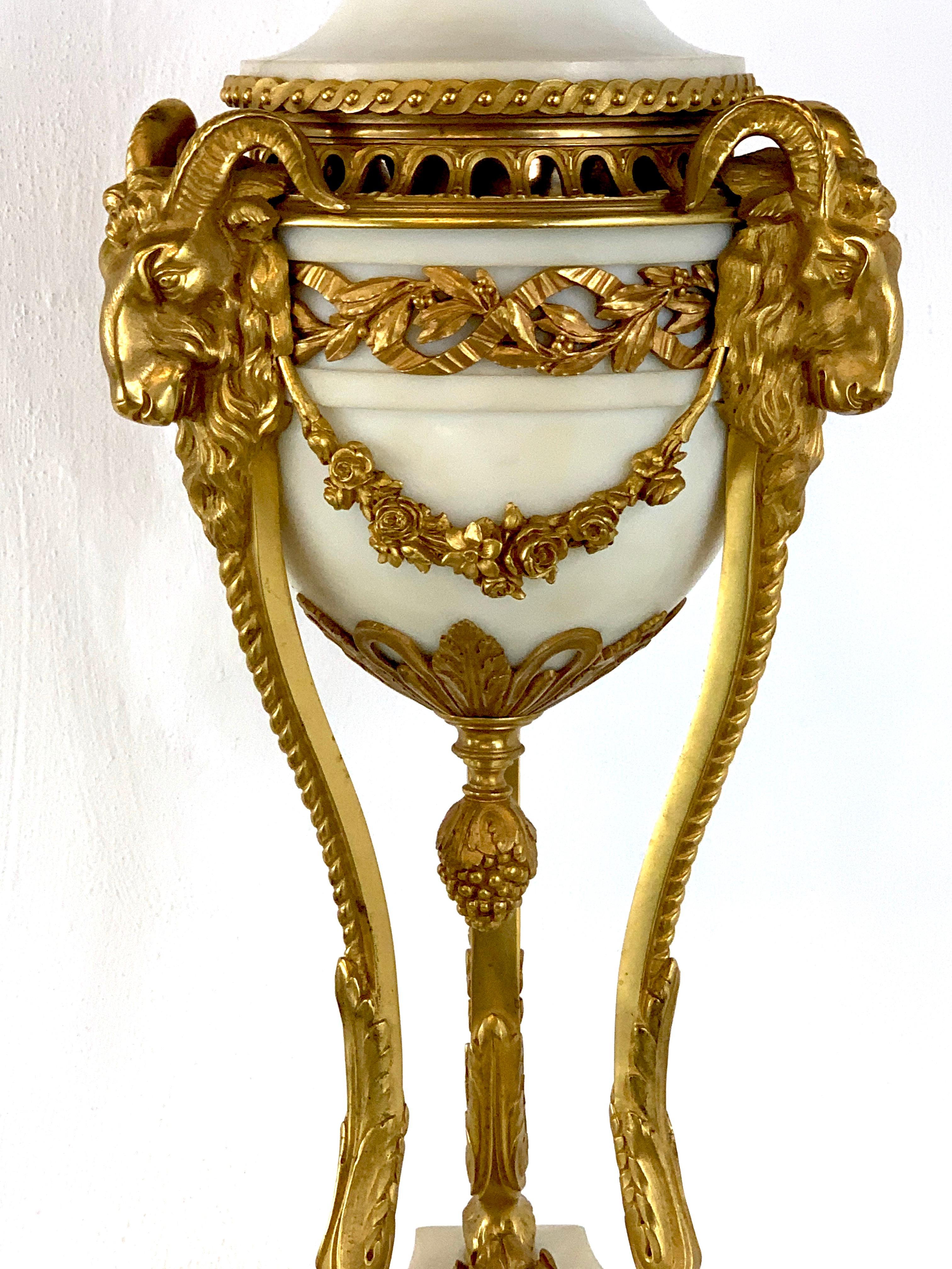 19th Century Single Louis XVI Style Ormolu and Marble Neoclassical Cassolette/Urn For Sale