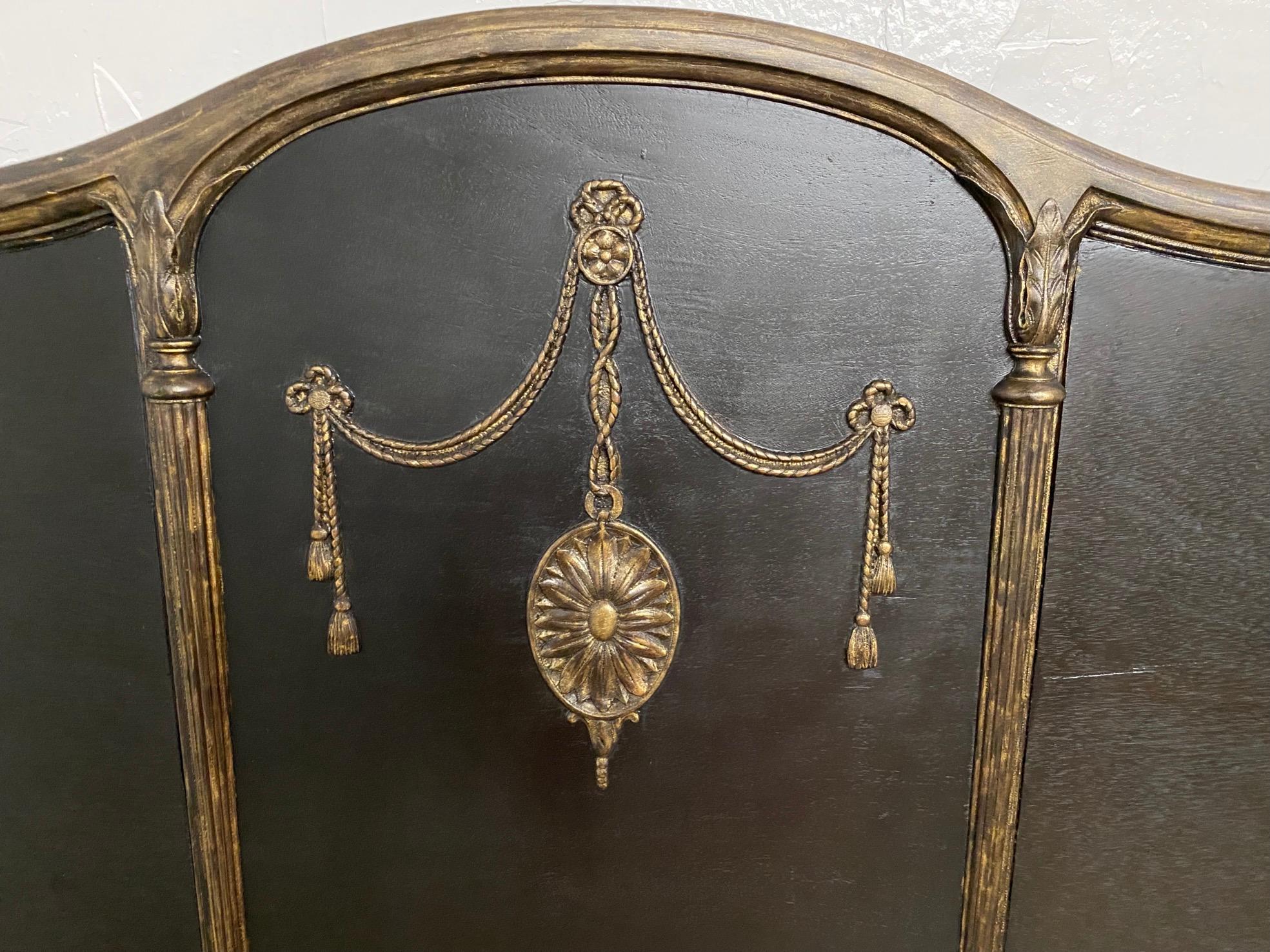 Neoclassical Single Louis XVI Style Painted Headboard For Sale