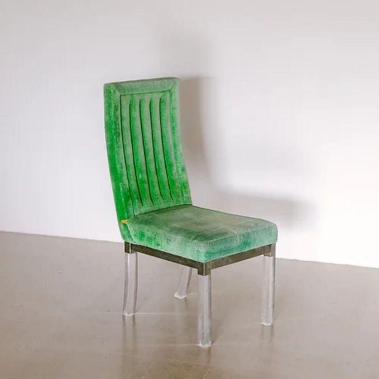 Single Lucite Framed Chair and Designed by Charles Hollis Jones, 1970s For Sale at 1stDibs