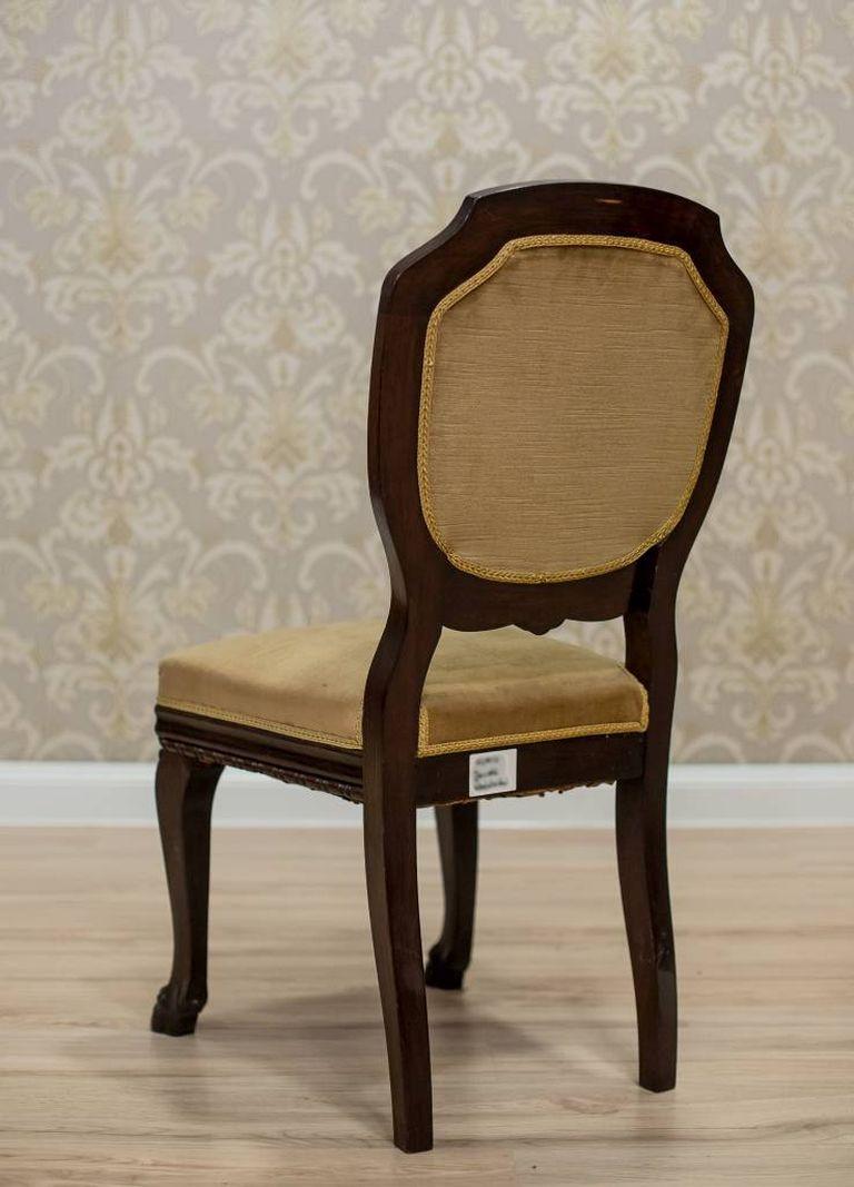 Single Mahogany Chair from the 1st Half of the 20th Century In Good Condition In Opole, PL