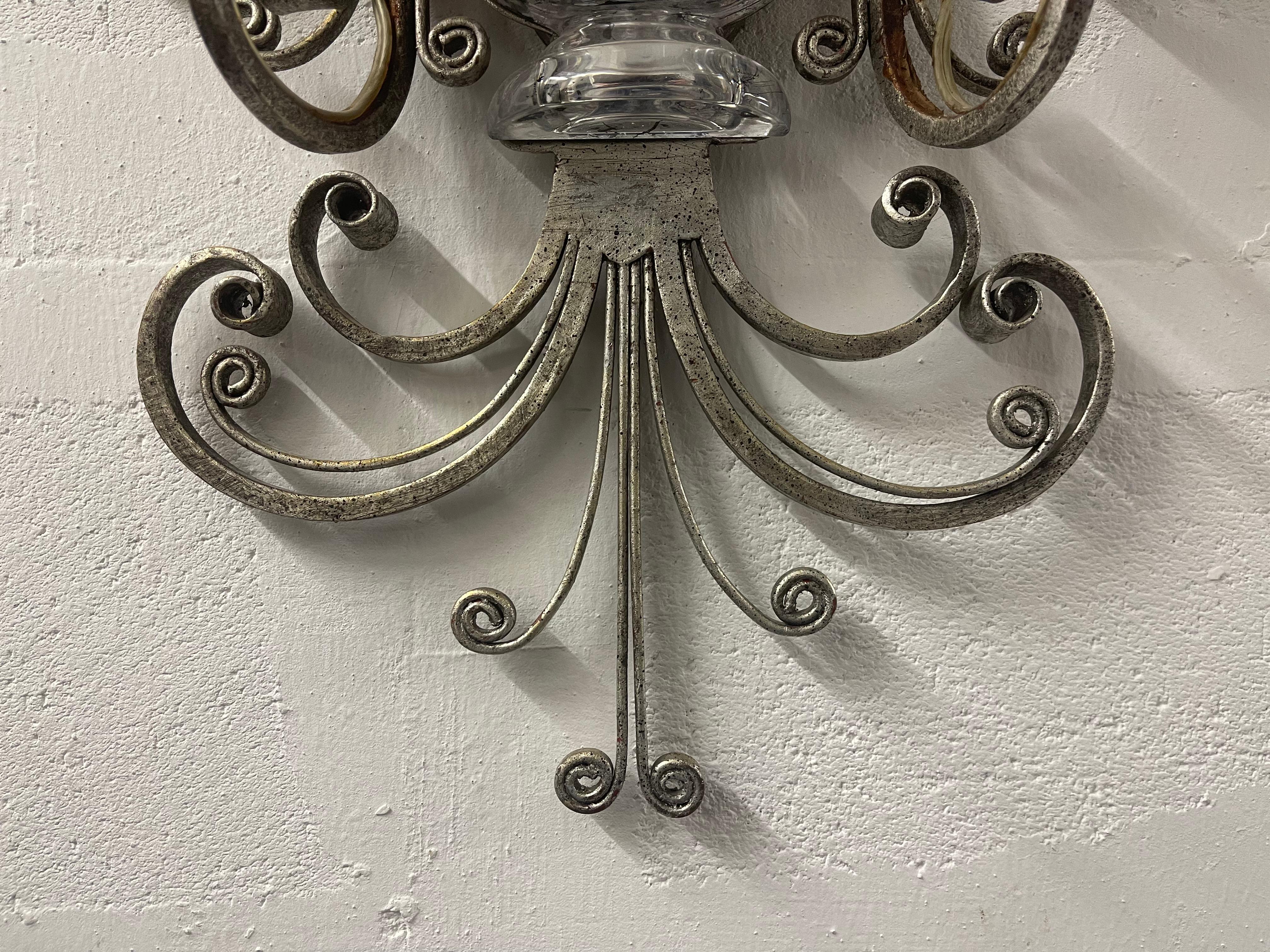 Metal Single Maison Bagues Wall Sconce For Sale