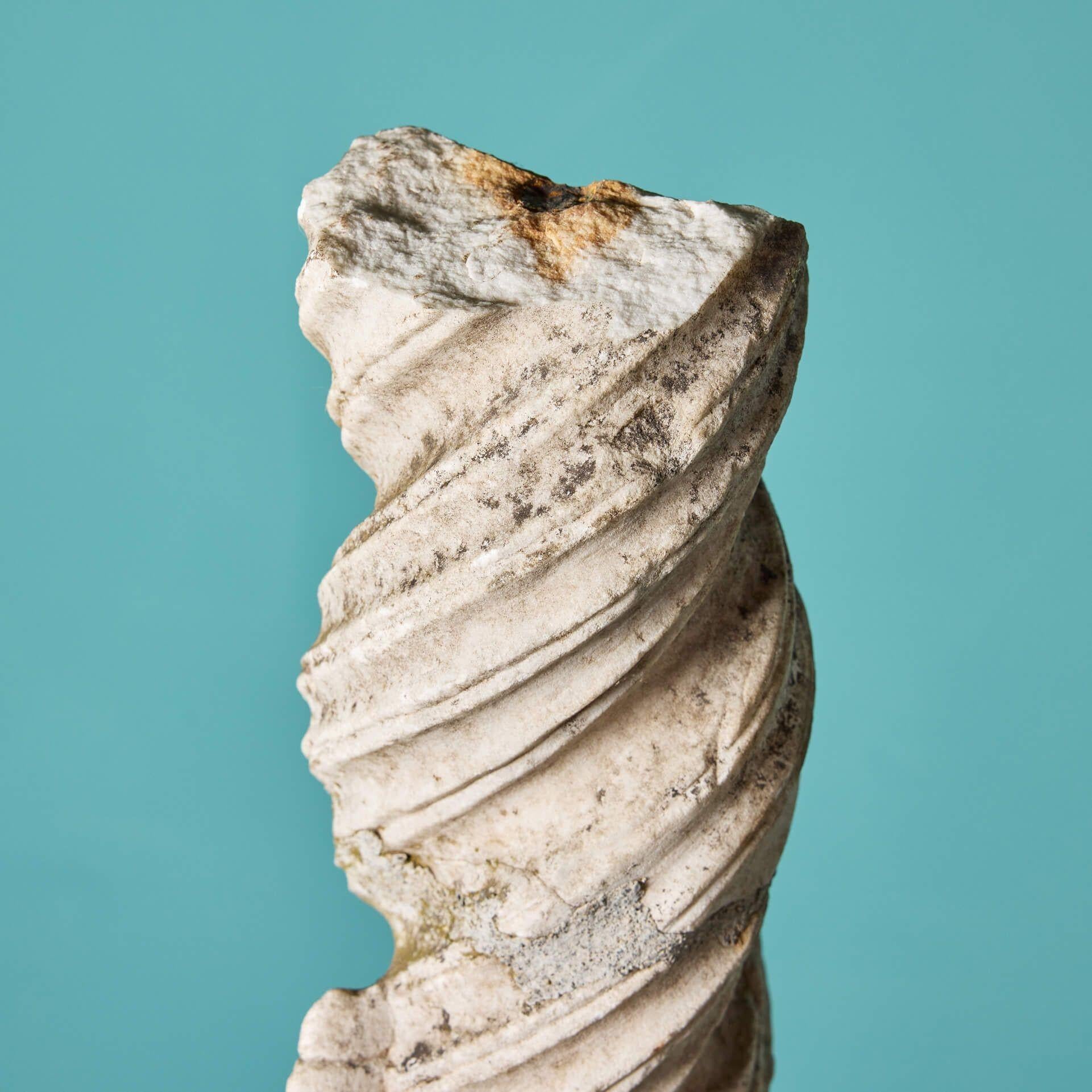 Fragment de colonne unique en marbre de style romain en vente 1