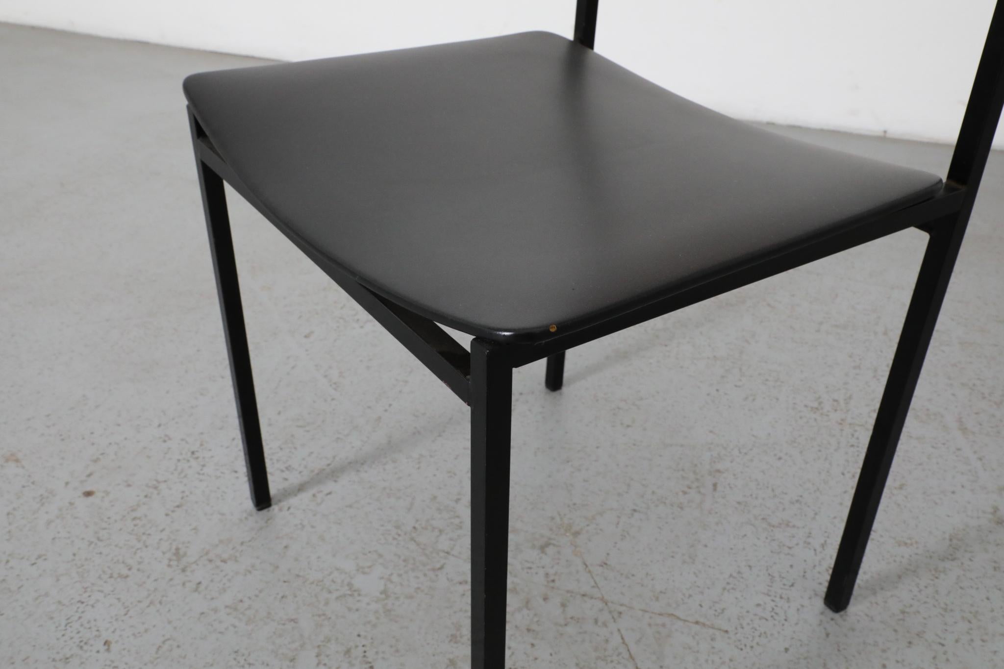 Chaise d'appoint unique de style Martin Visser en teck et Skai avec cadre en métal émaillé en vente 6