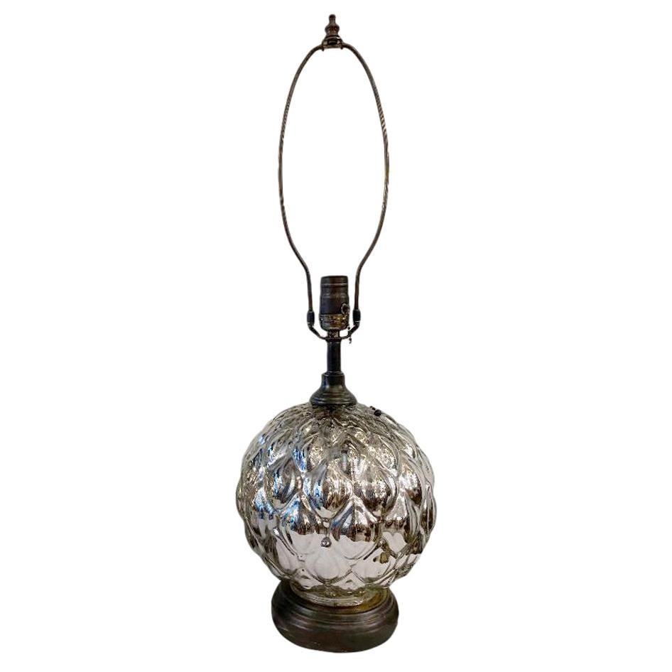 Single Mercury Glass Table Lamp For Sale