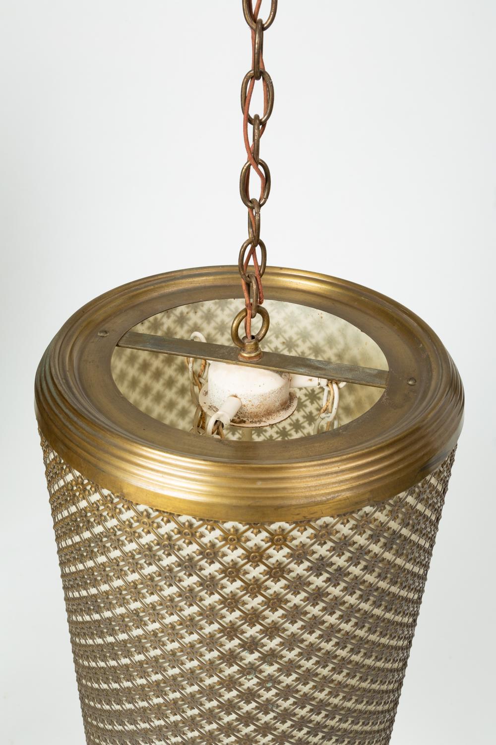 American Large-scale Metal Pendant Light by the Feldman Company