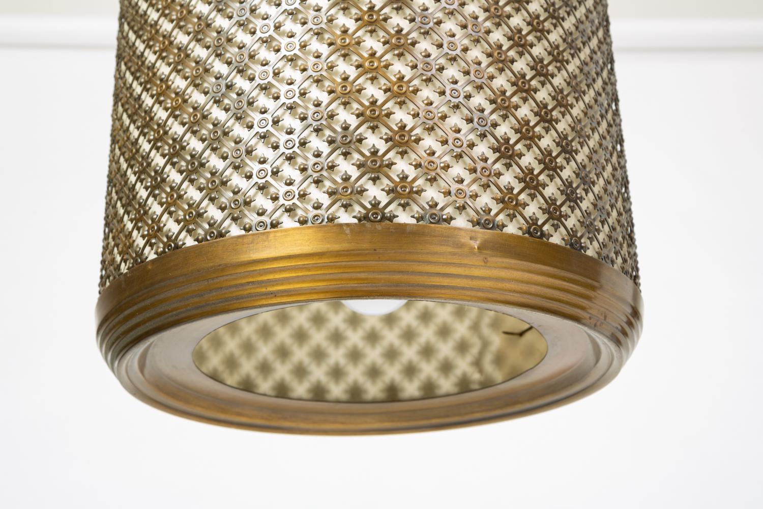 20th Century Large-scale Metal Pendant Light by the Feldman Company