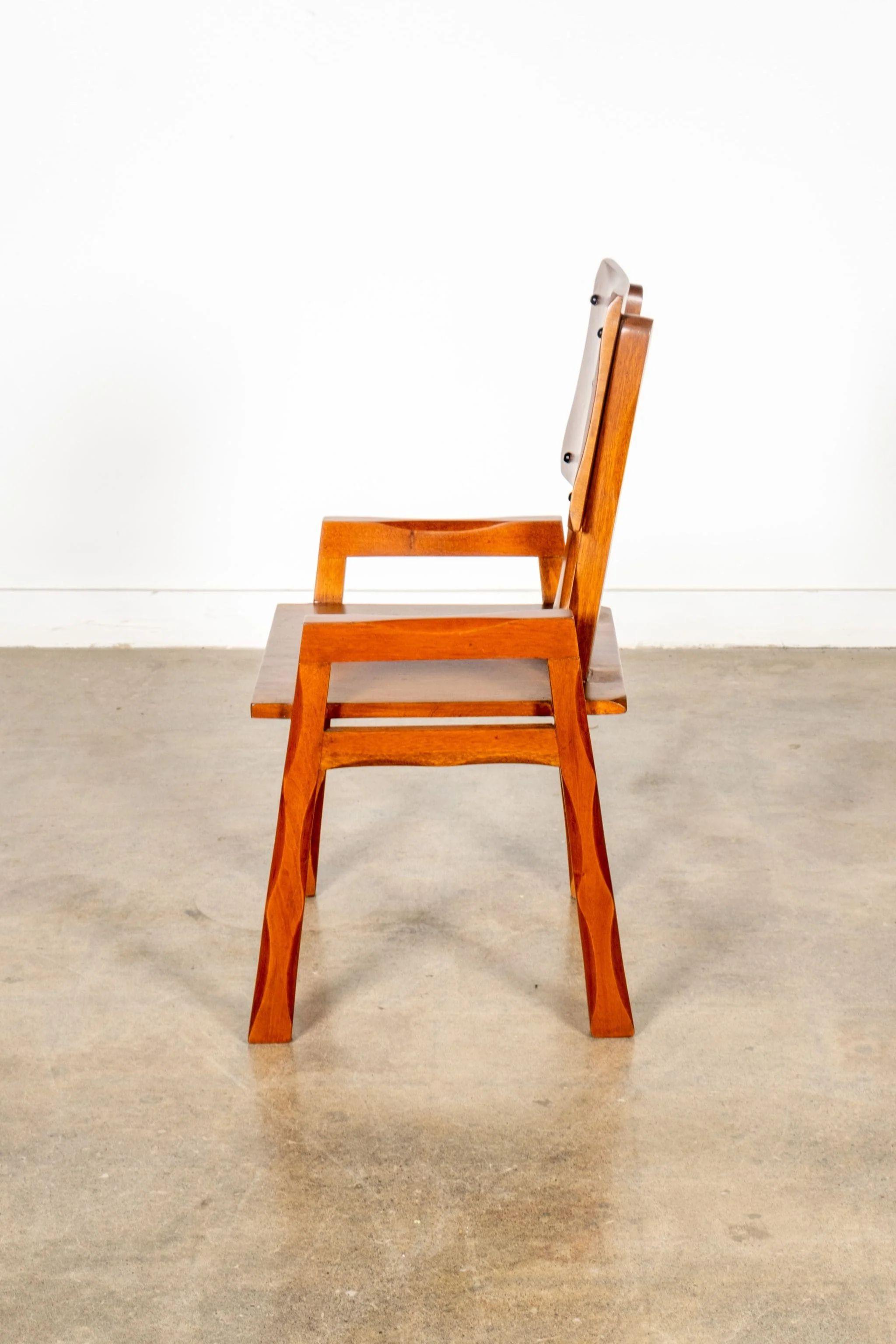 Single Mexican Armchair with Carved Legs In Good Condition In Toronto, CA