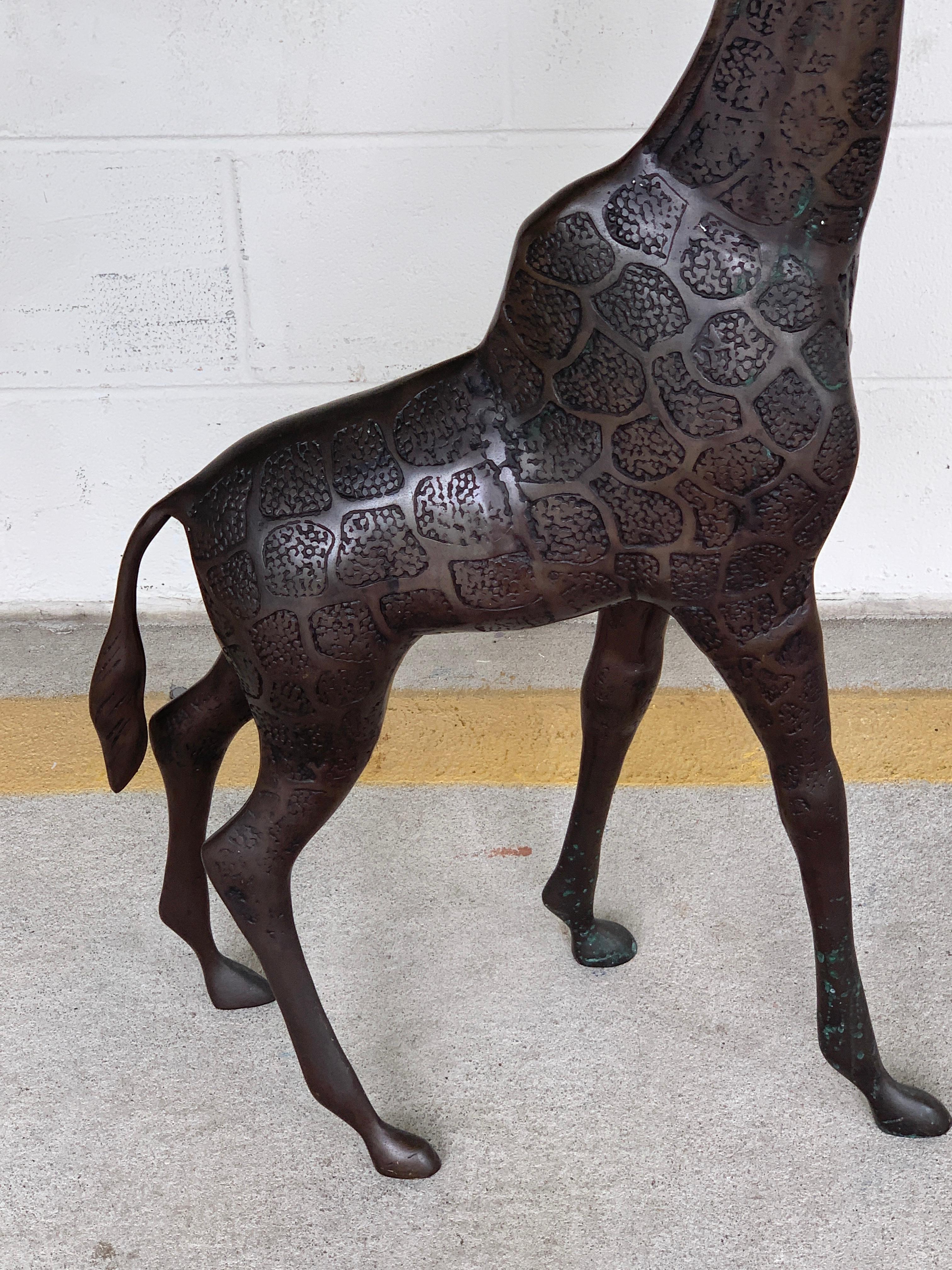 Single Midcentury Bronze Sculpture of a Giraffe In Good Condition In Atlanta, GA