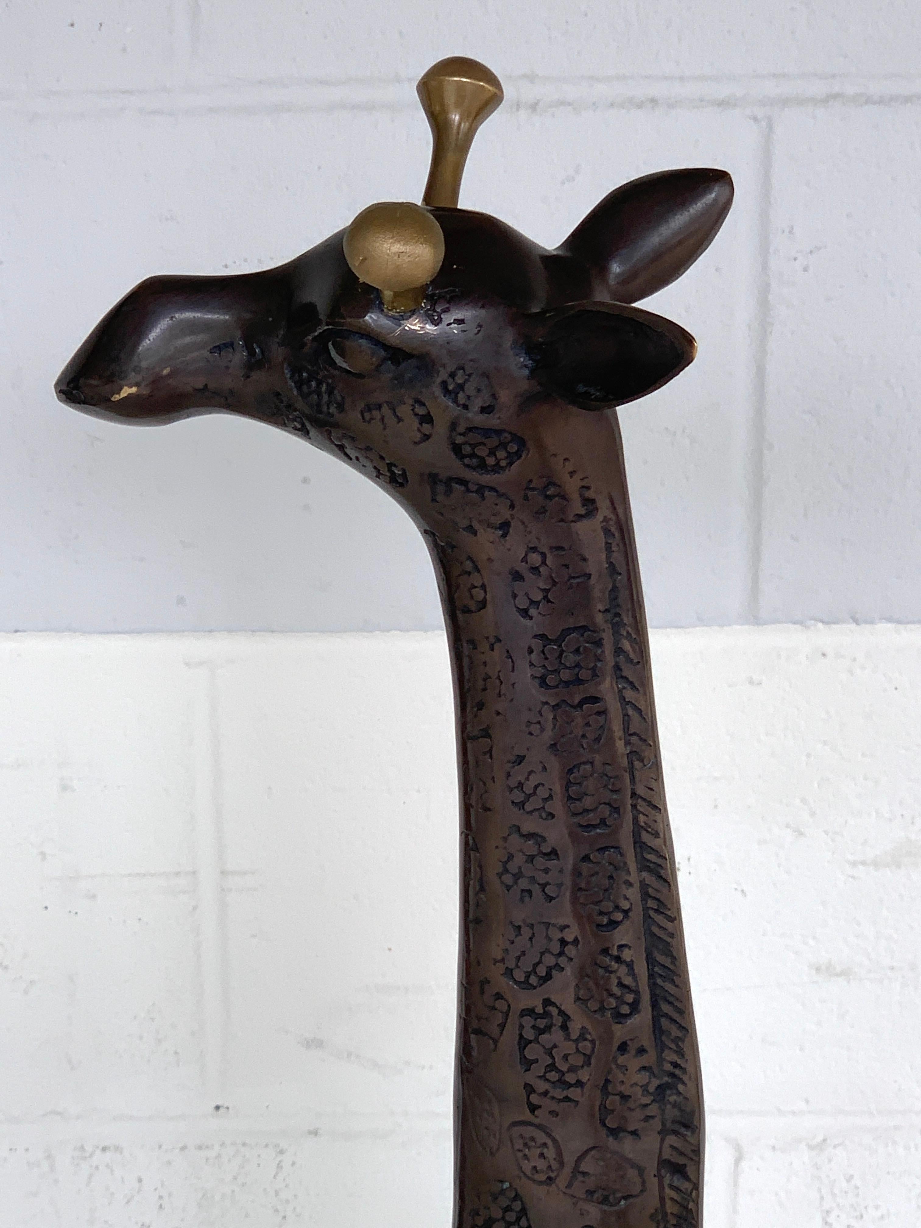 Single Midcentury Bronze Sculpture of a Giraffe 2