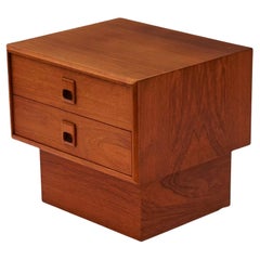 Single Mid Century Danish Modern Nightstand, Side Table or Cabinet in Teak