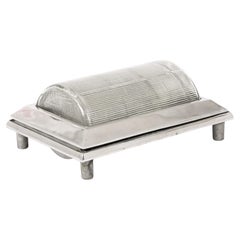 Single Mid-Century French Silver Metal Cast Glass Wall Sconce, 1950's France