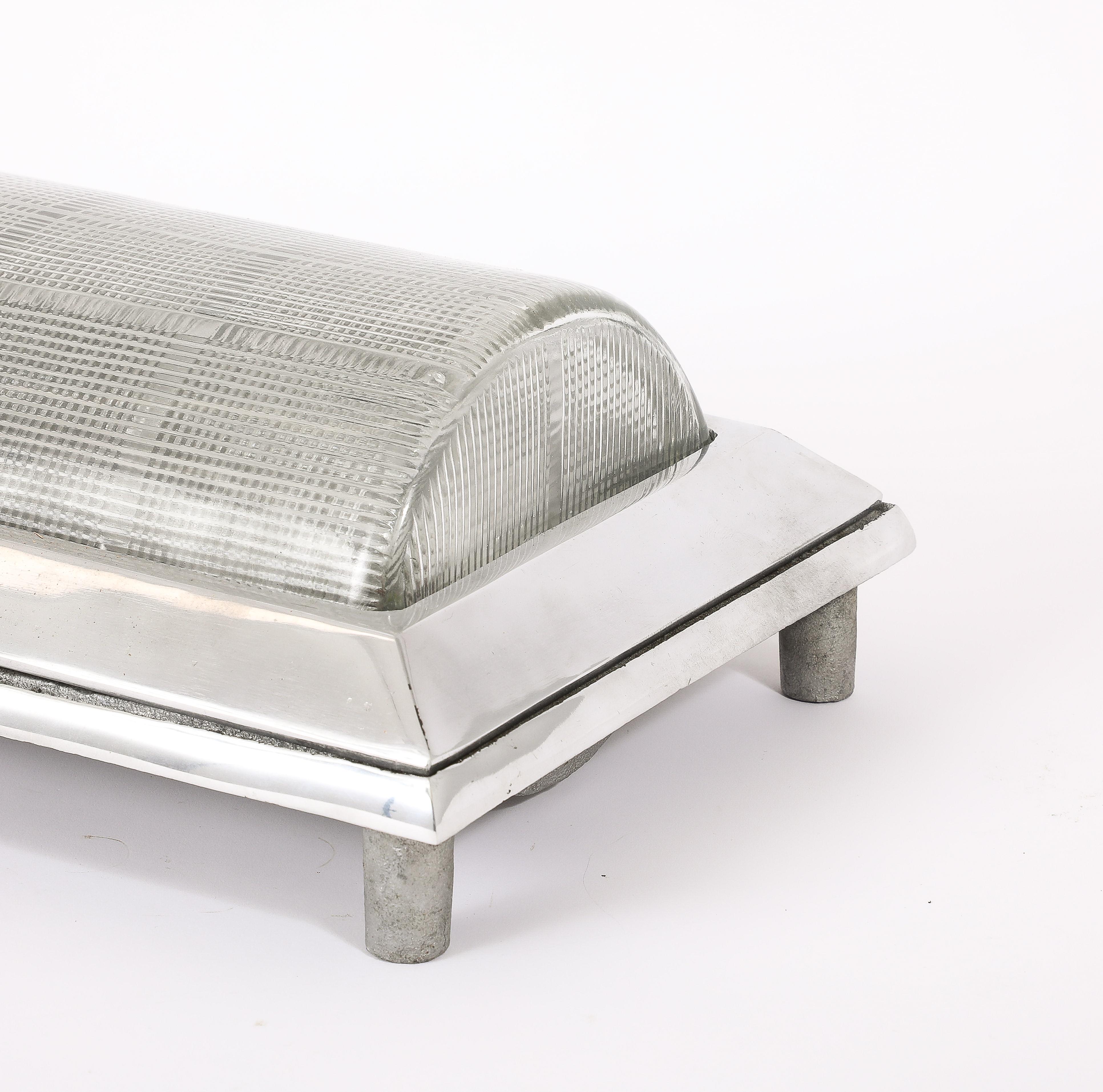 Mid-Century Modern Single Mid-Century French Silver Metal Cast Glass Wall Sconce, 1950's France For Sale