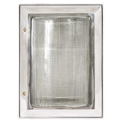 Single Mid-Century French Silver Metal Cast Glass Wall Sconce, 1950's France