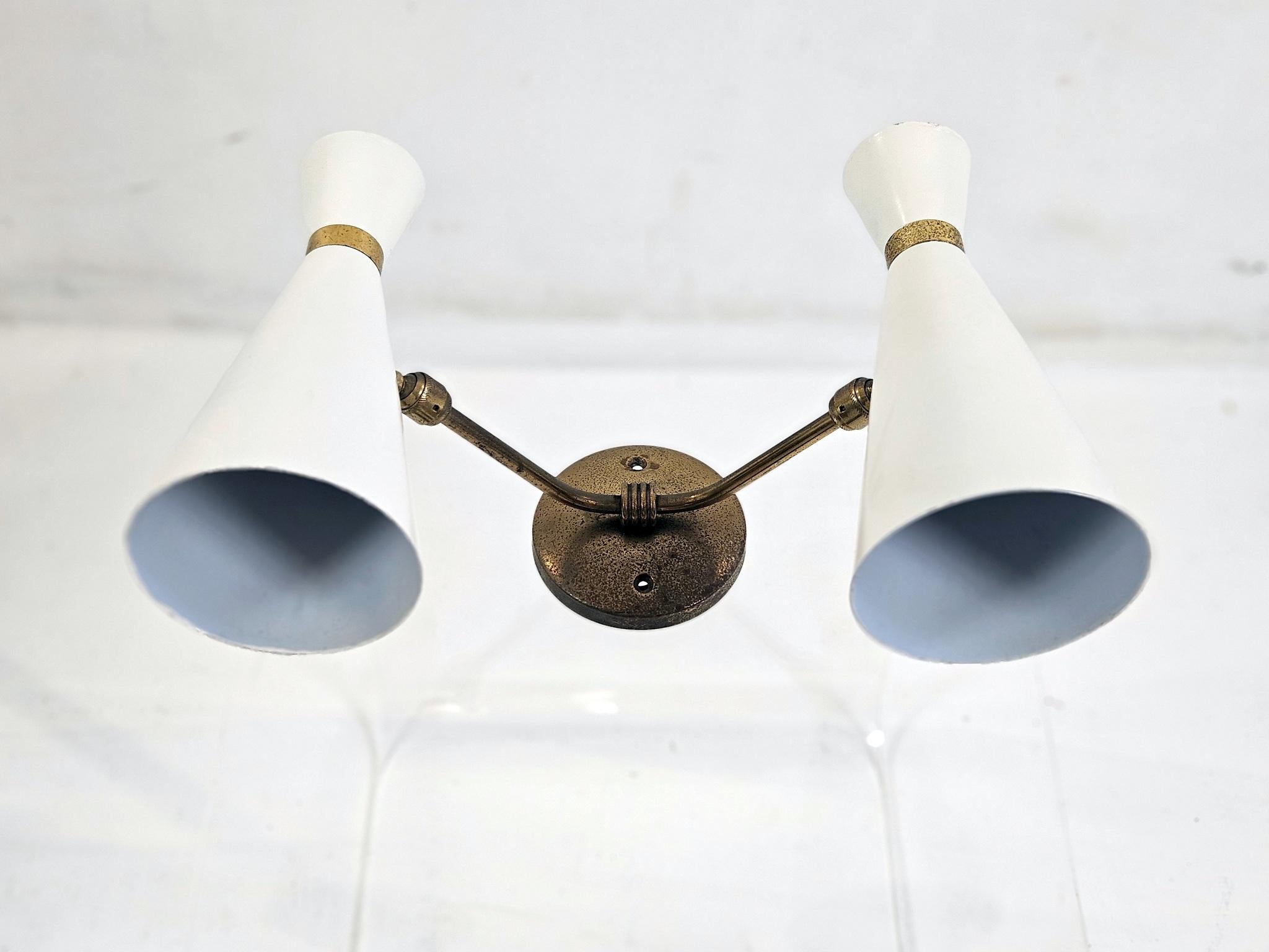 Aplique de pared italiano de mediados de siglo Moderno de mediados de siglo en venta