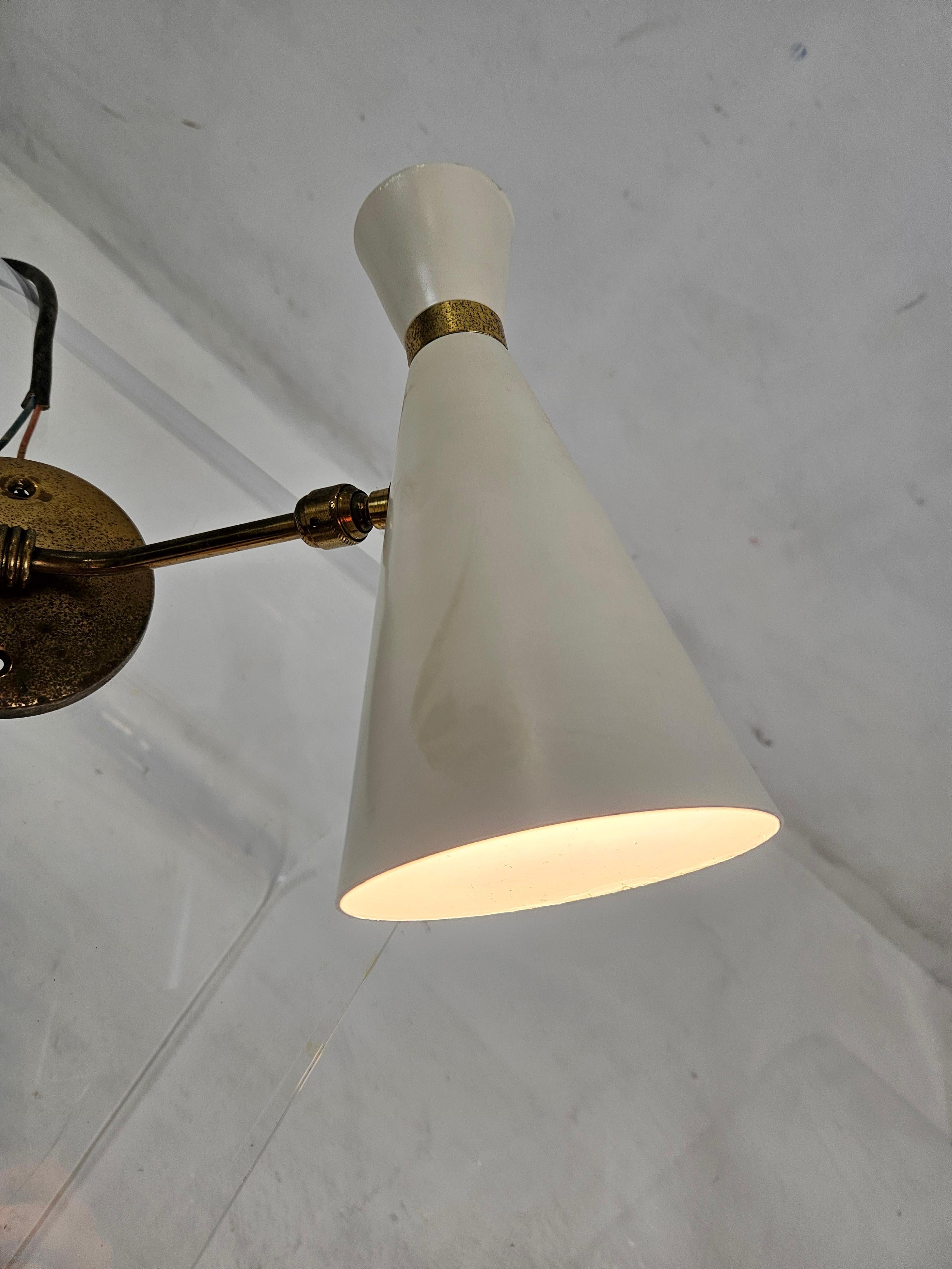 Aplique de pared italiano de mediados de siglo Aluminio en venta