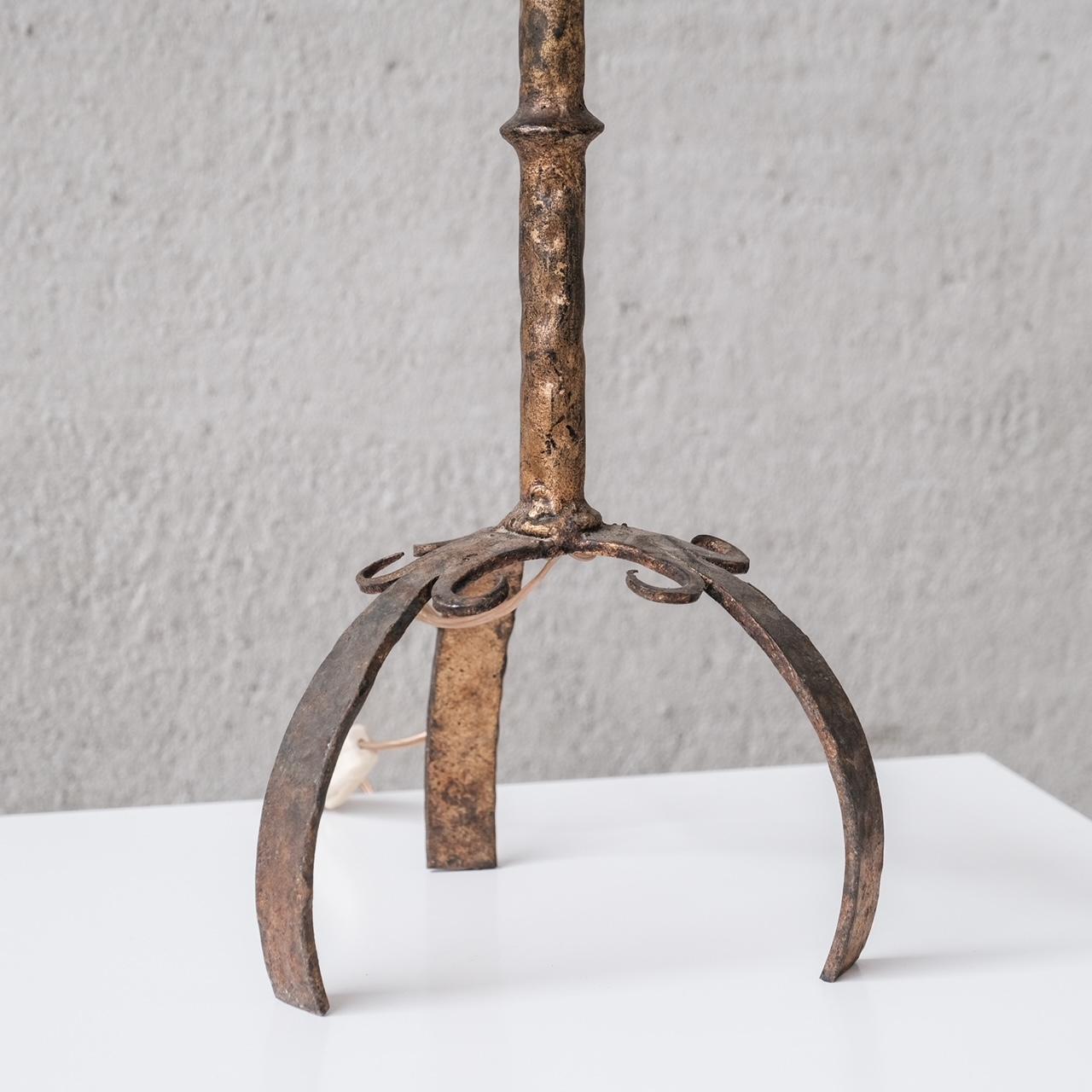 Mid-Century Modern Single Mid-Century Metal Spanish Table Lamp For Sale