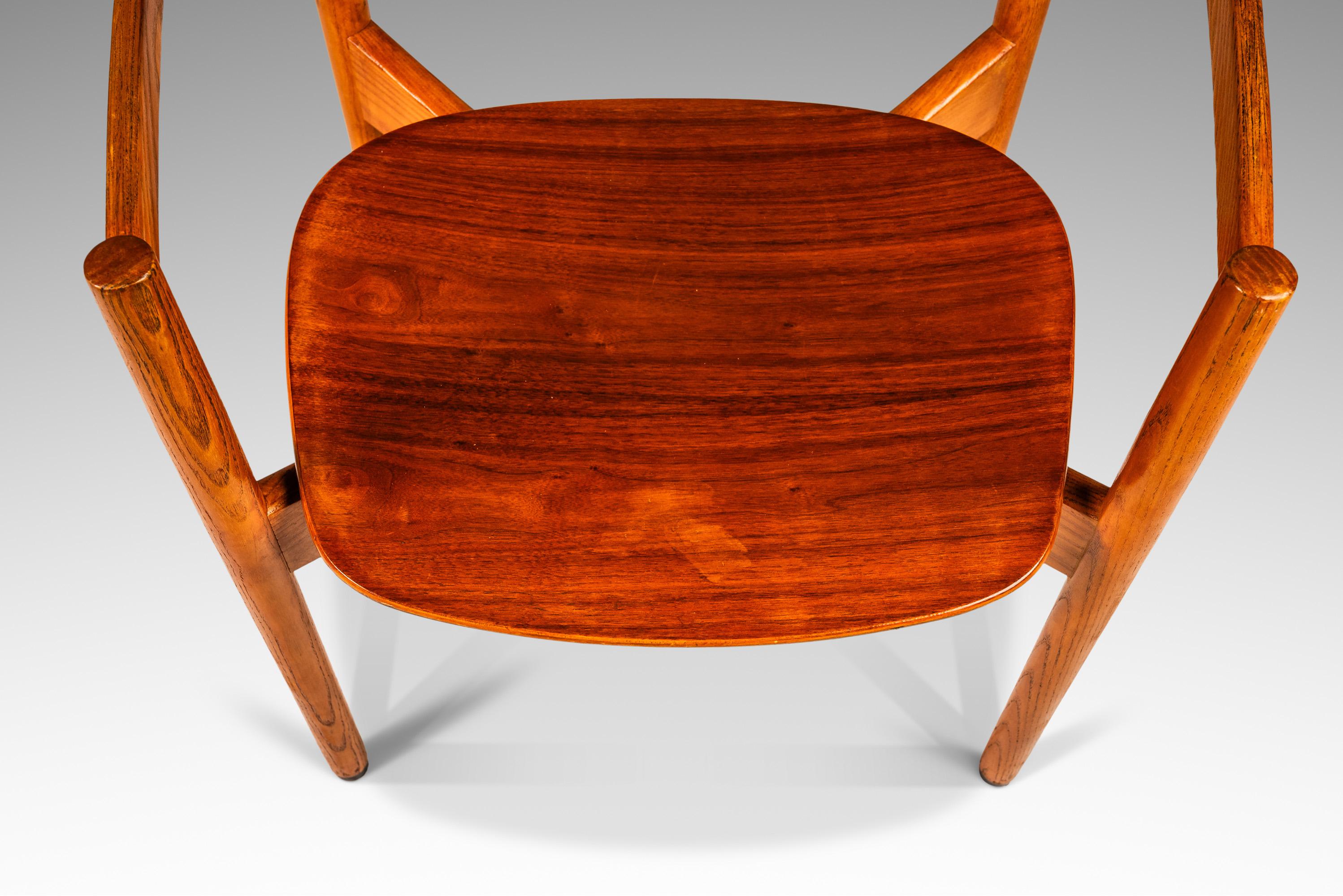 Single Mid-Century Modern Chair in Oak & Walnut  by Jens Risom, USA, c. 1960s For Sale 7