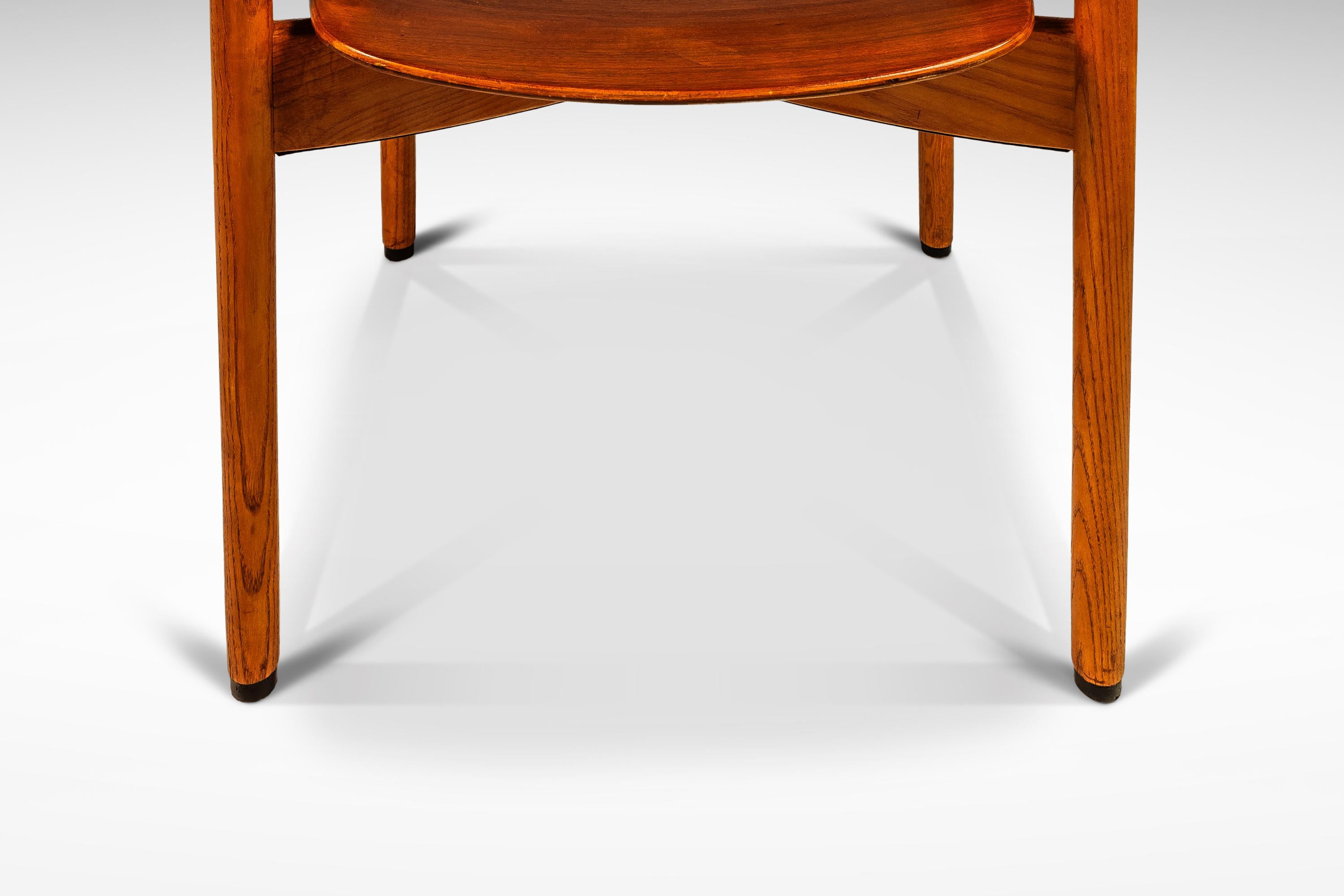 Single Mid-Century Modern Chair in Oak & Walnut  by Jens Risom, USA, c. 1960s For Sale 9